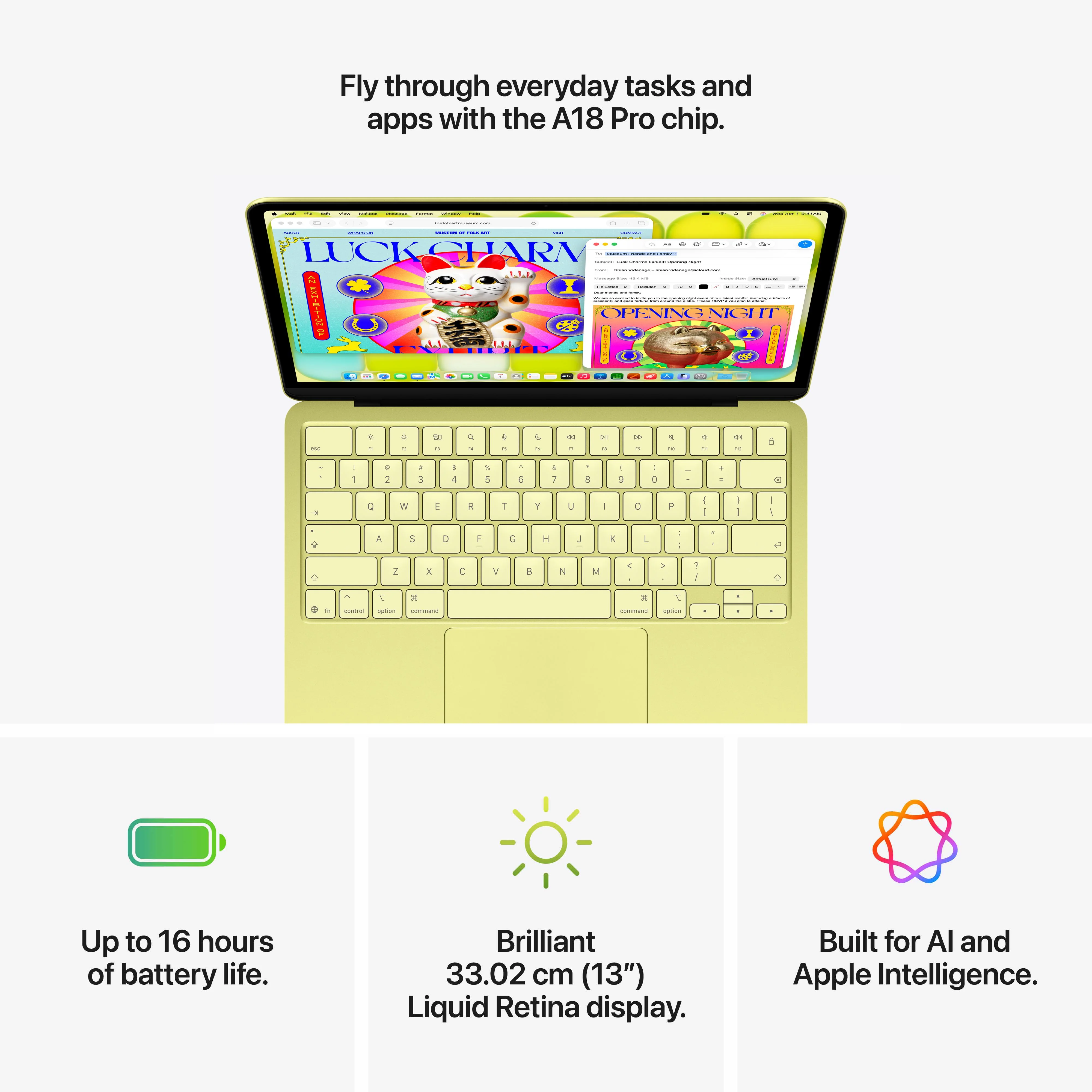 13-inch MacBook Neo: Apple A18 Pro chip with 6‑core CPU and 5‑core GPU, Magic Keyboard, 256GB SSD - Blush - Image 9