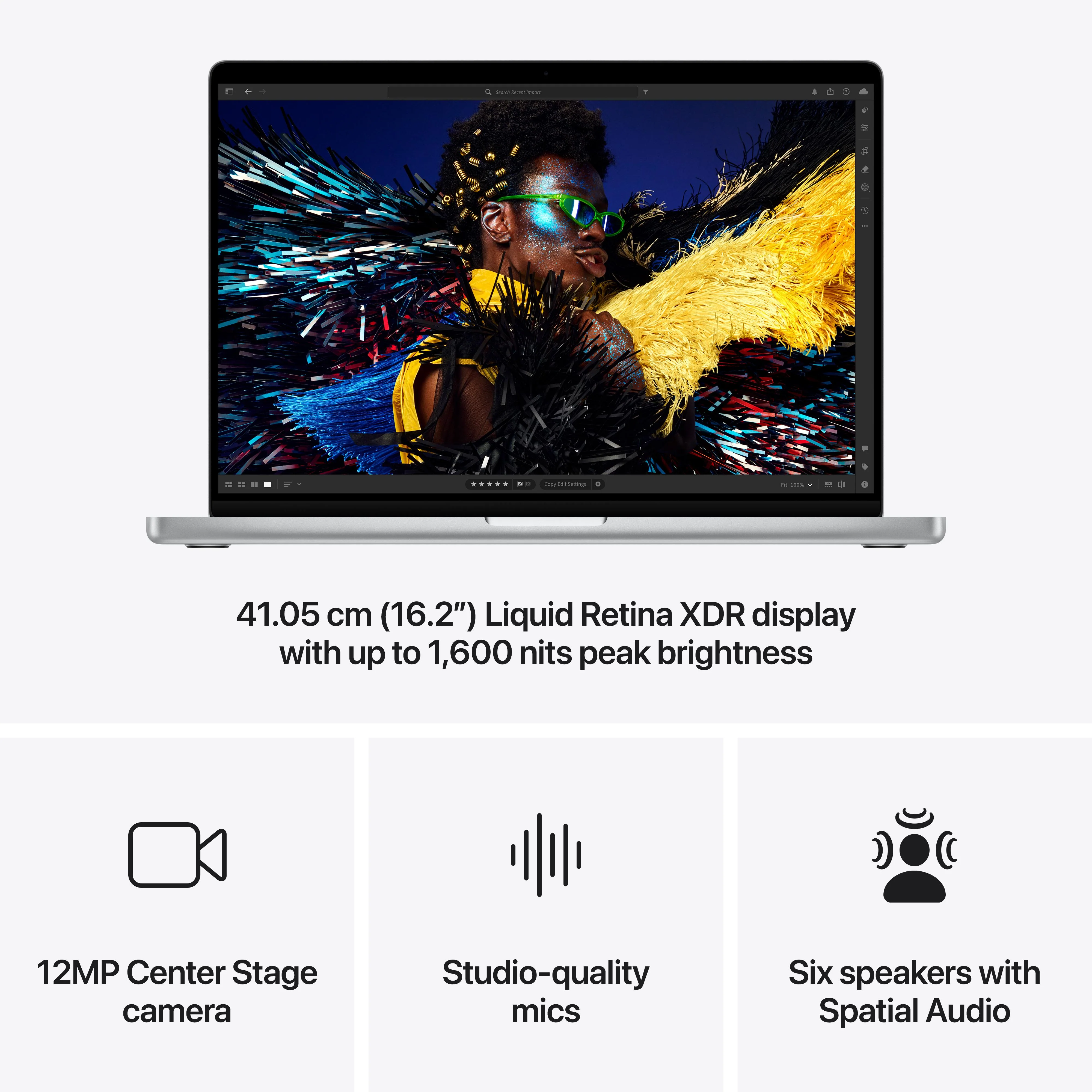 16-inch MacBook Pro: Apple M4 Pro chip with 14‑core CPU and 20‑core GPU, 512GB SSD - Silver - Image 6