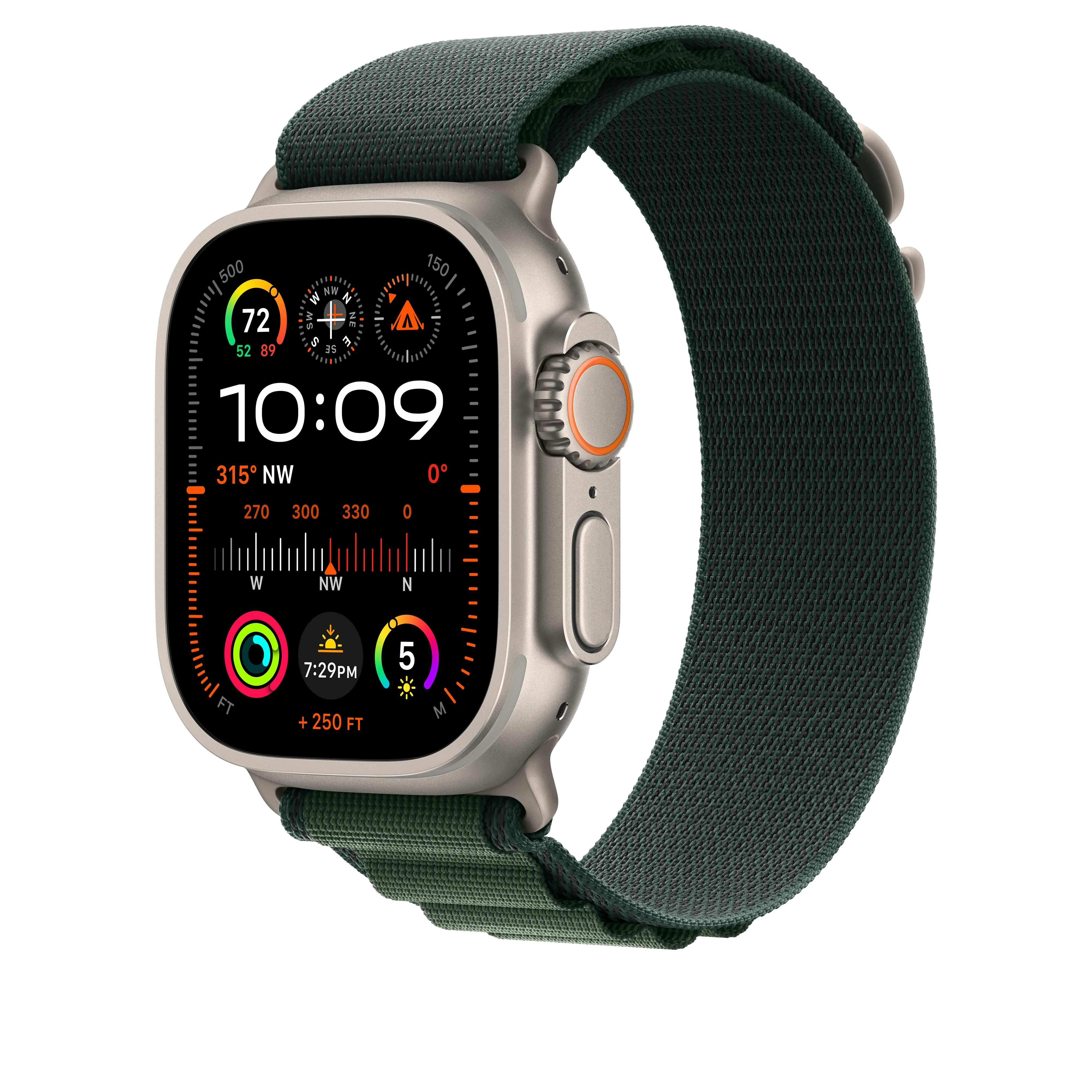 49mm Dark Green Alpine Loop - Medium - Natural Titanium Finish - Image 2