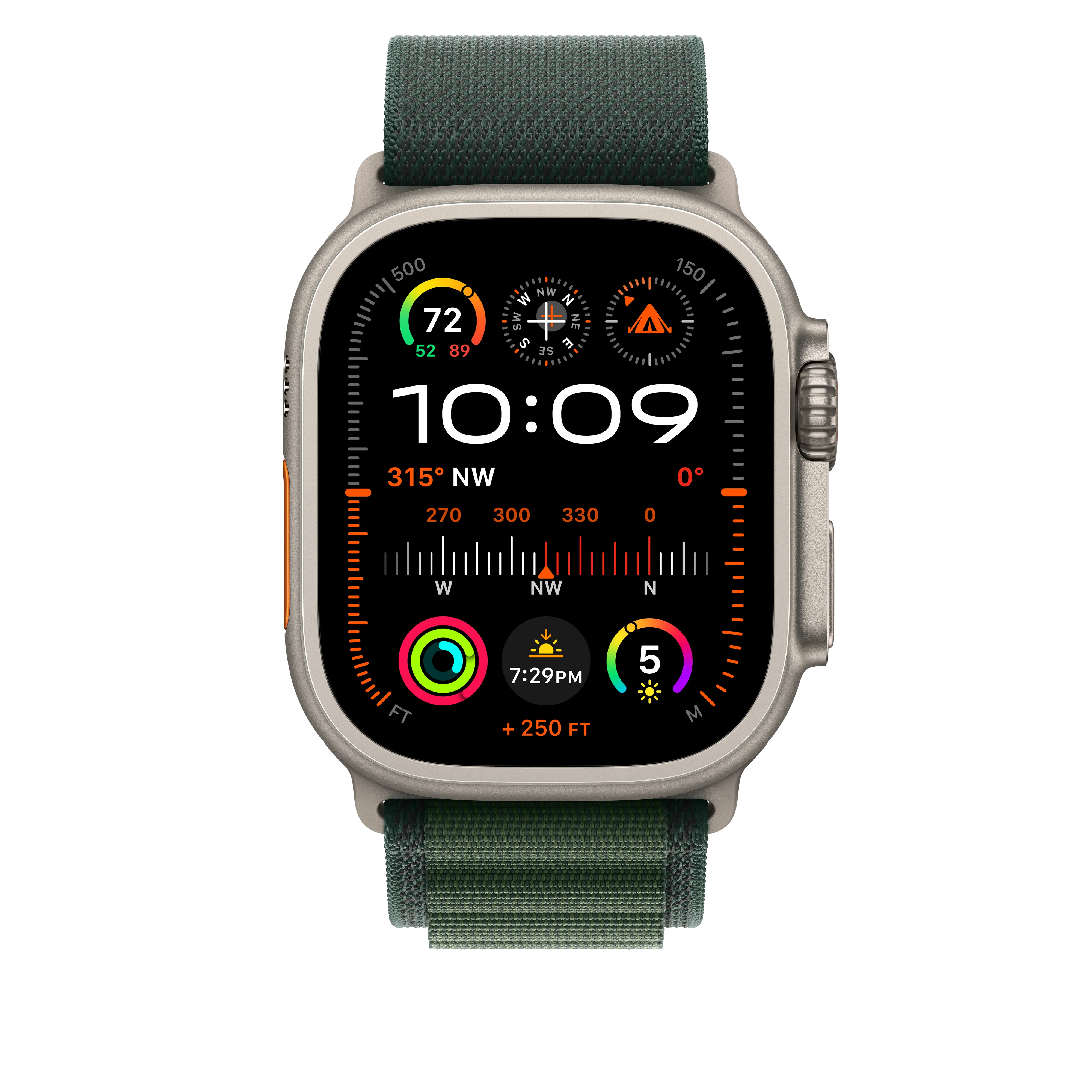 49mm Dark Green Alpine Loop - Large - Natural Titanium Finish - Image 3