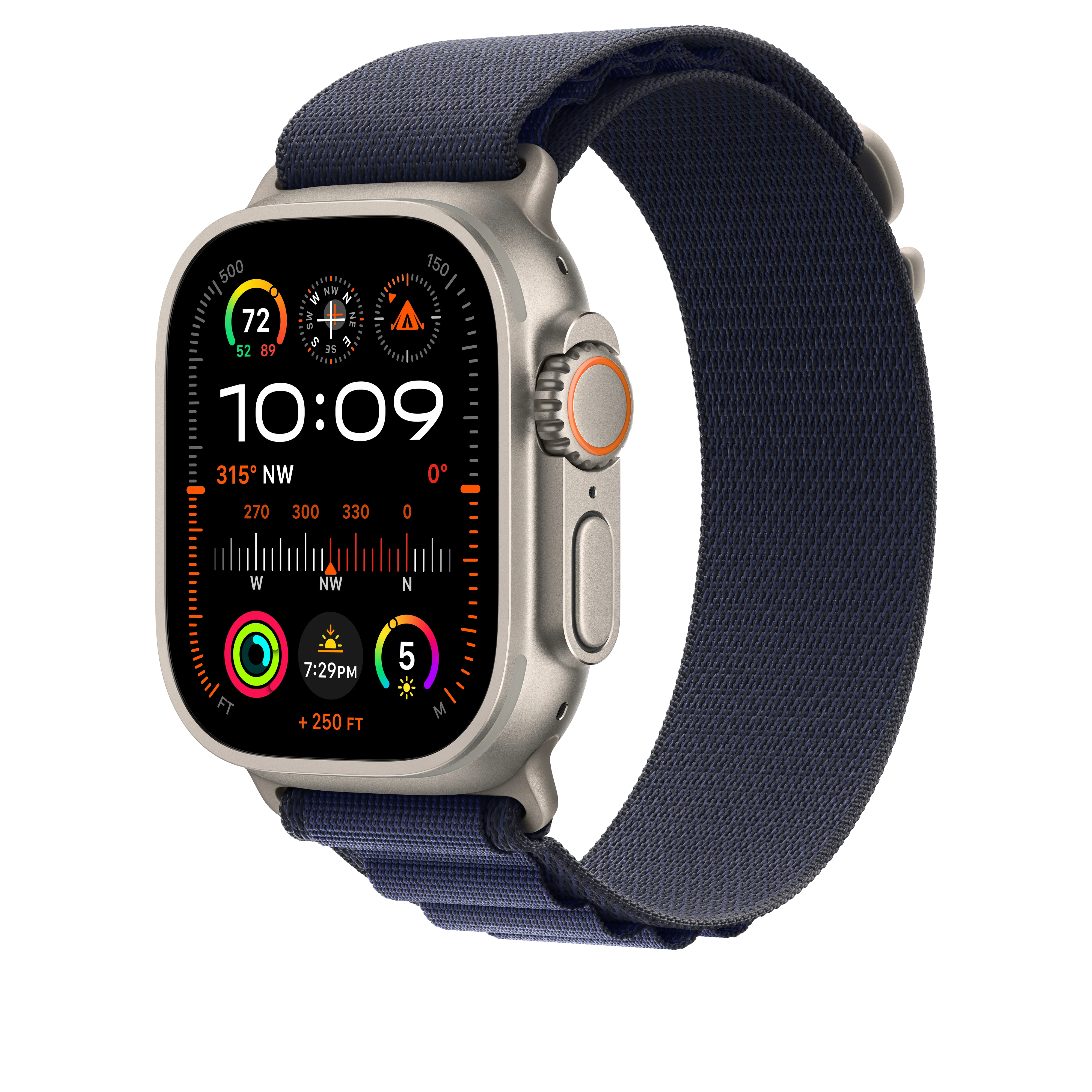 49mm Navy Alpine Loop - Large - Natural Titanium Finish - Image 2