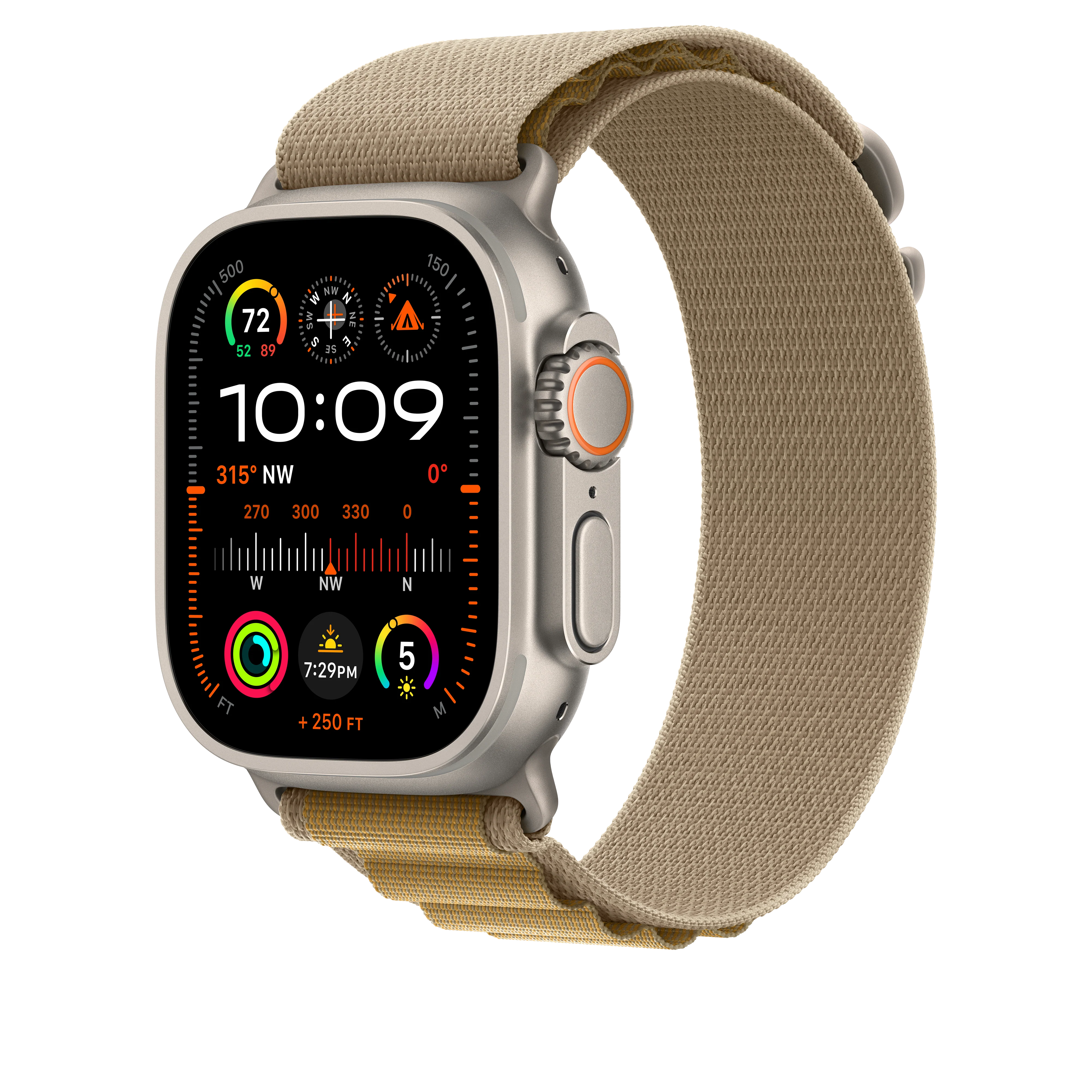 49mm Tan Alpine Loop - Medium - Natural Titanium Finish - Image 2