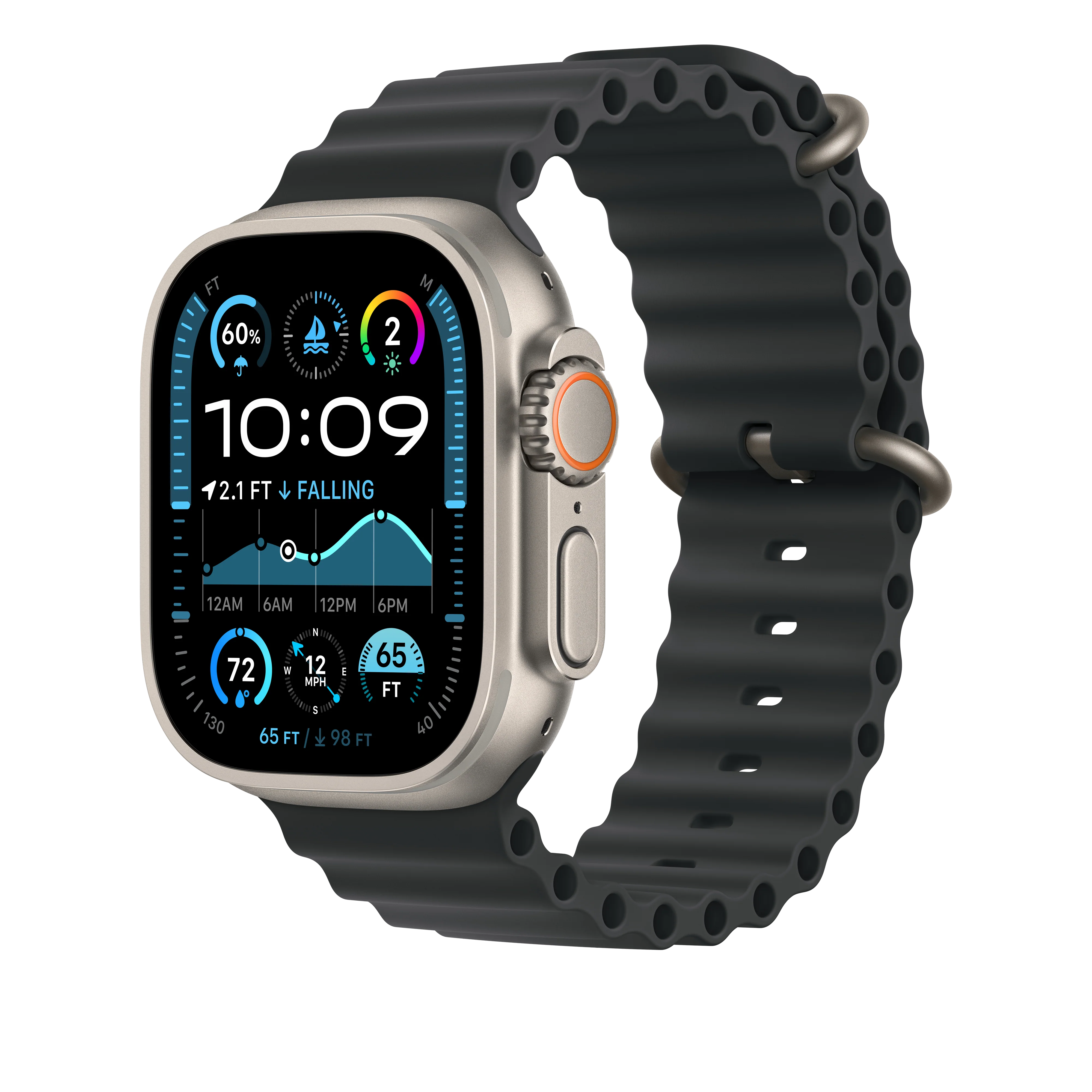 49mm Black Ocean Band Extension - Natural Titanium Finish - Image 2