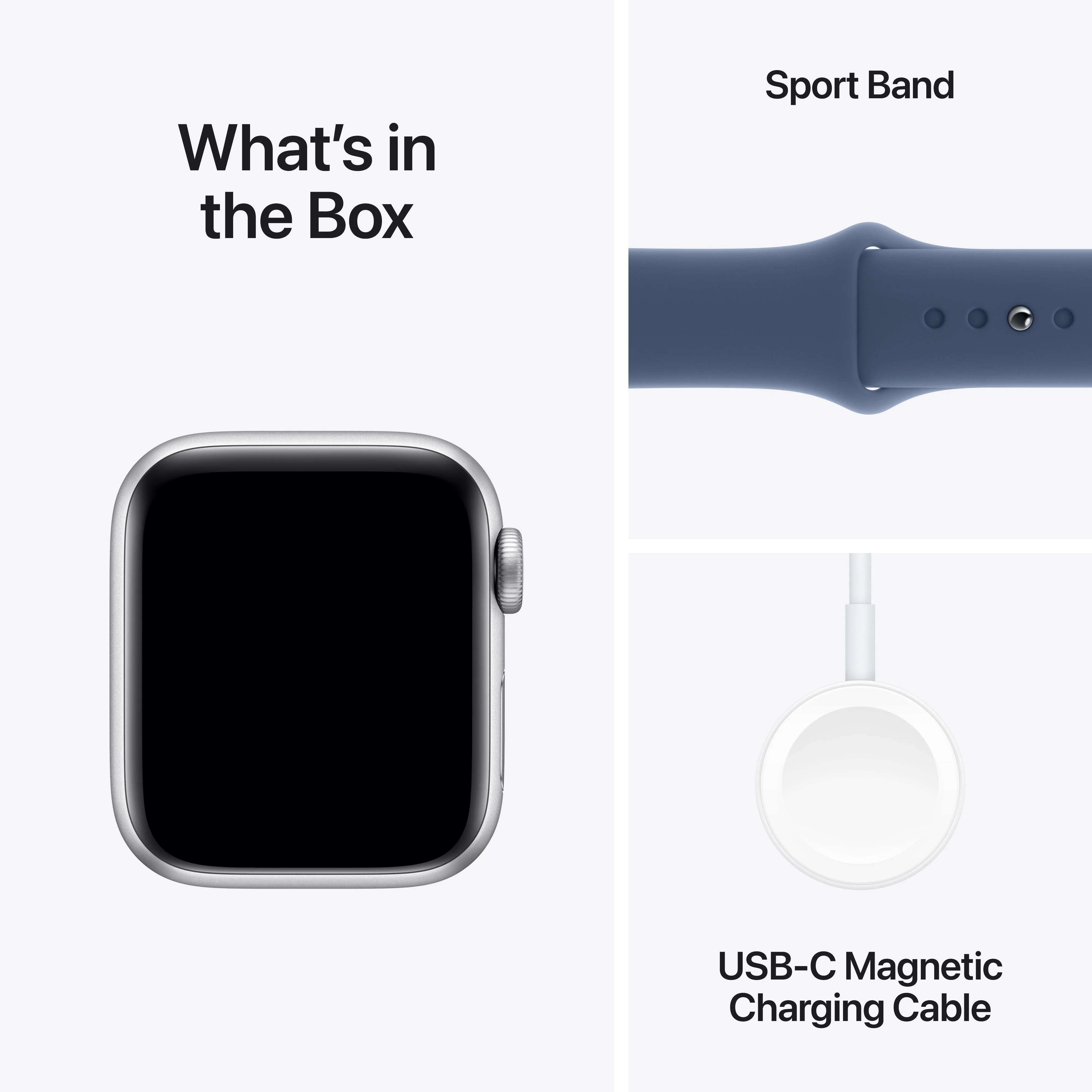 Apple Watch SE GPS 40mm Silver Aluminium Case with Denim Sport Band - S/M - Image 7