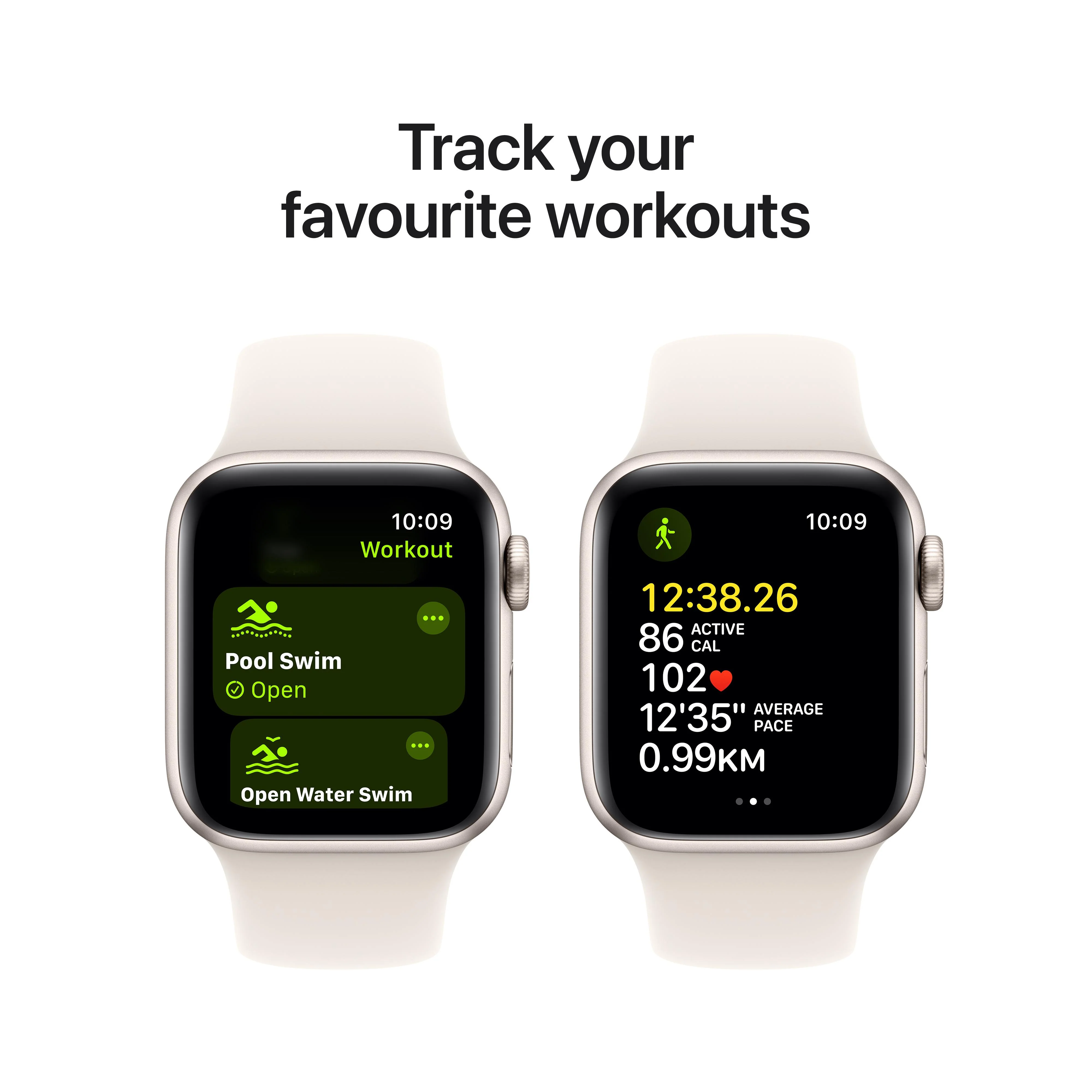 Apple Watch SE GPS + Cellular 40mm Starlight Aluminium Case with Starlight Sport Band - S/M - Image 6