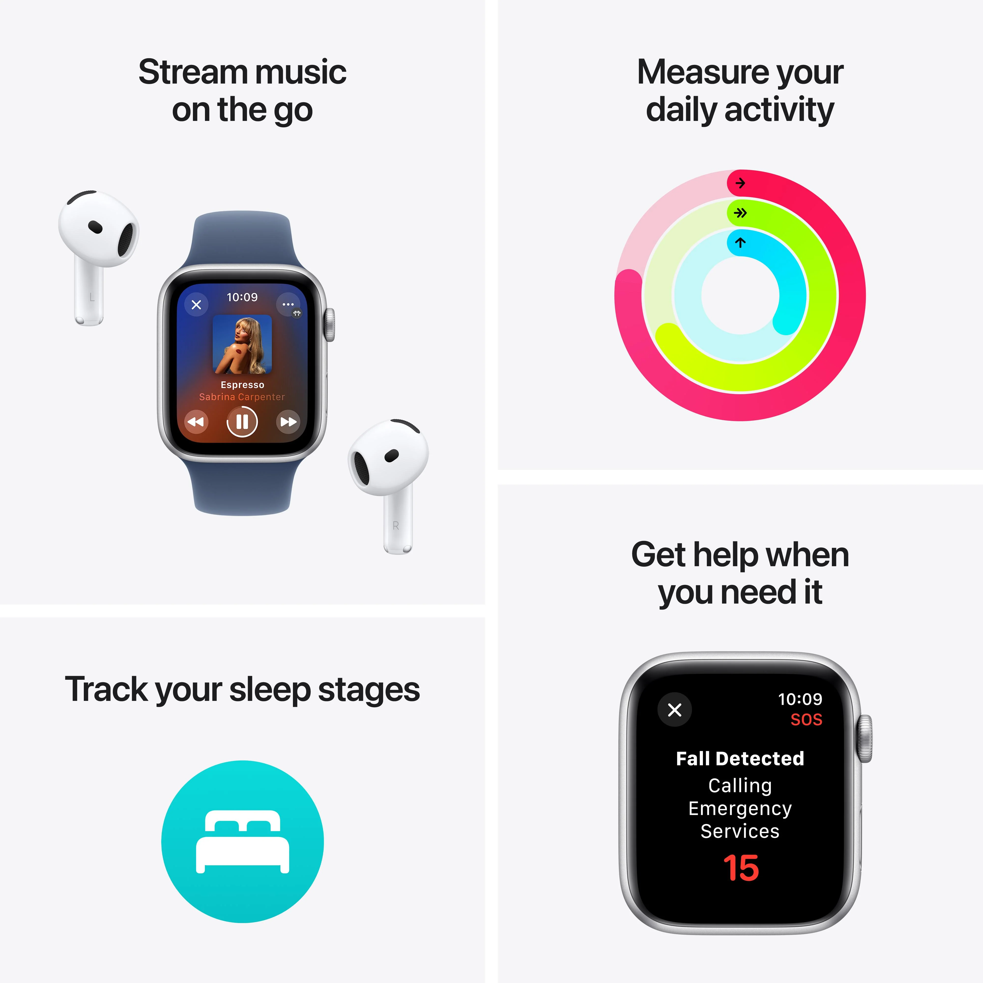 Apple Watch SE GPS 40mm Midnight Aluminium Case with Ink Sport Loop - Image 3