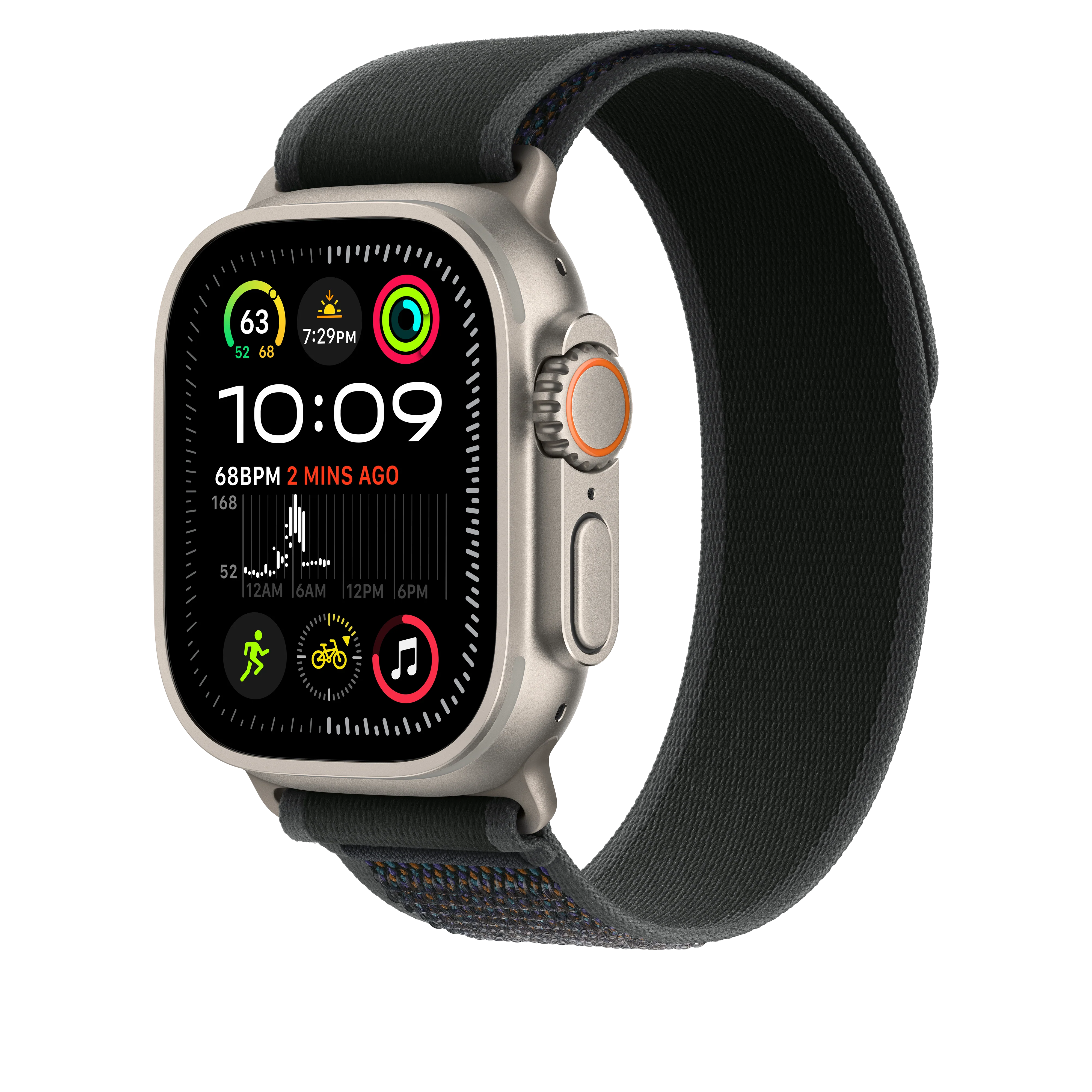 49mm Black Trail Loop - S/M - Natural Titanium Finish - Image 2