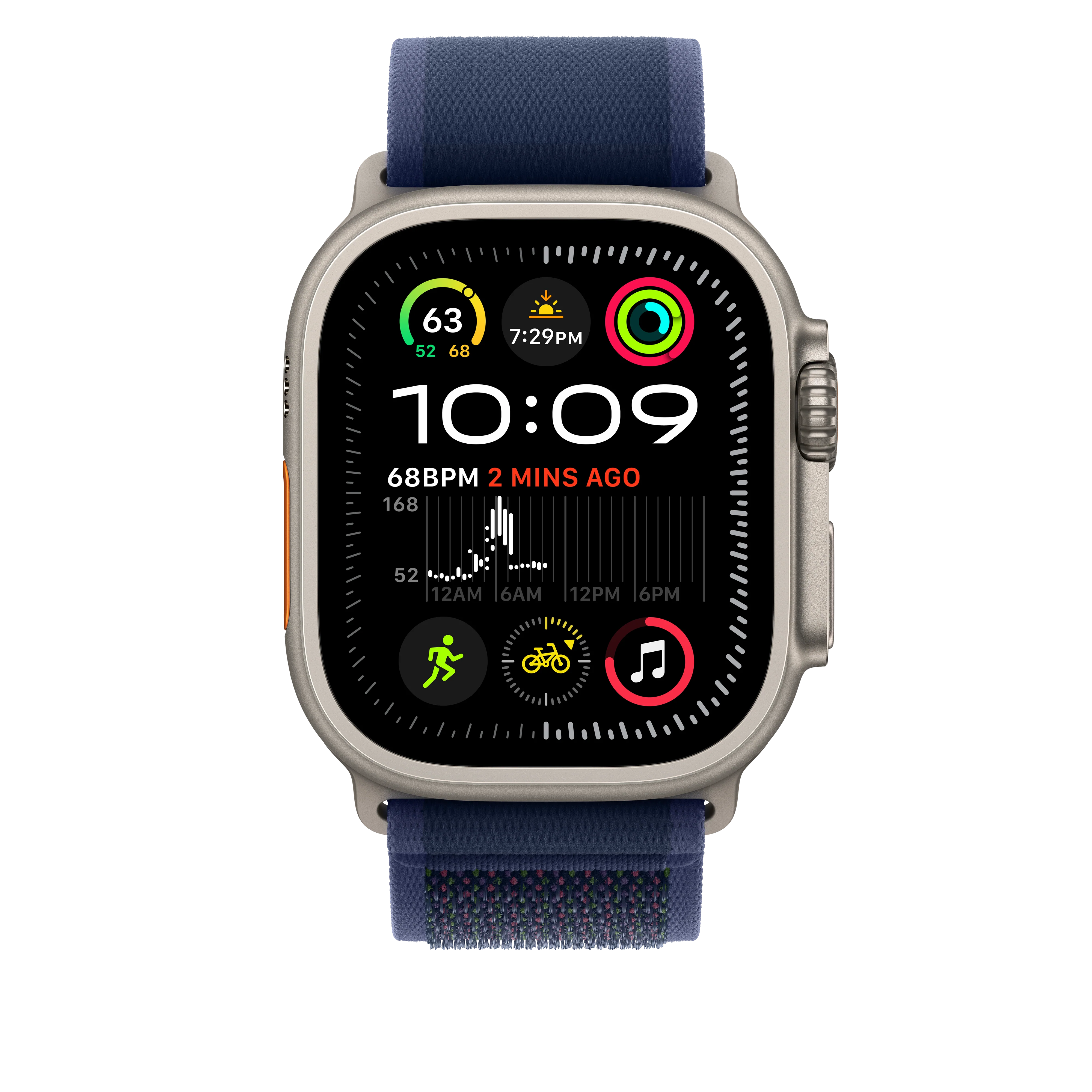 49mm Blue Trail Loop - M/L - Natural Titanium Finish - Image 3