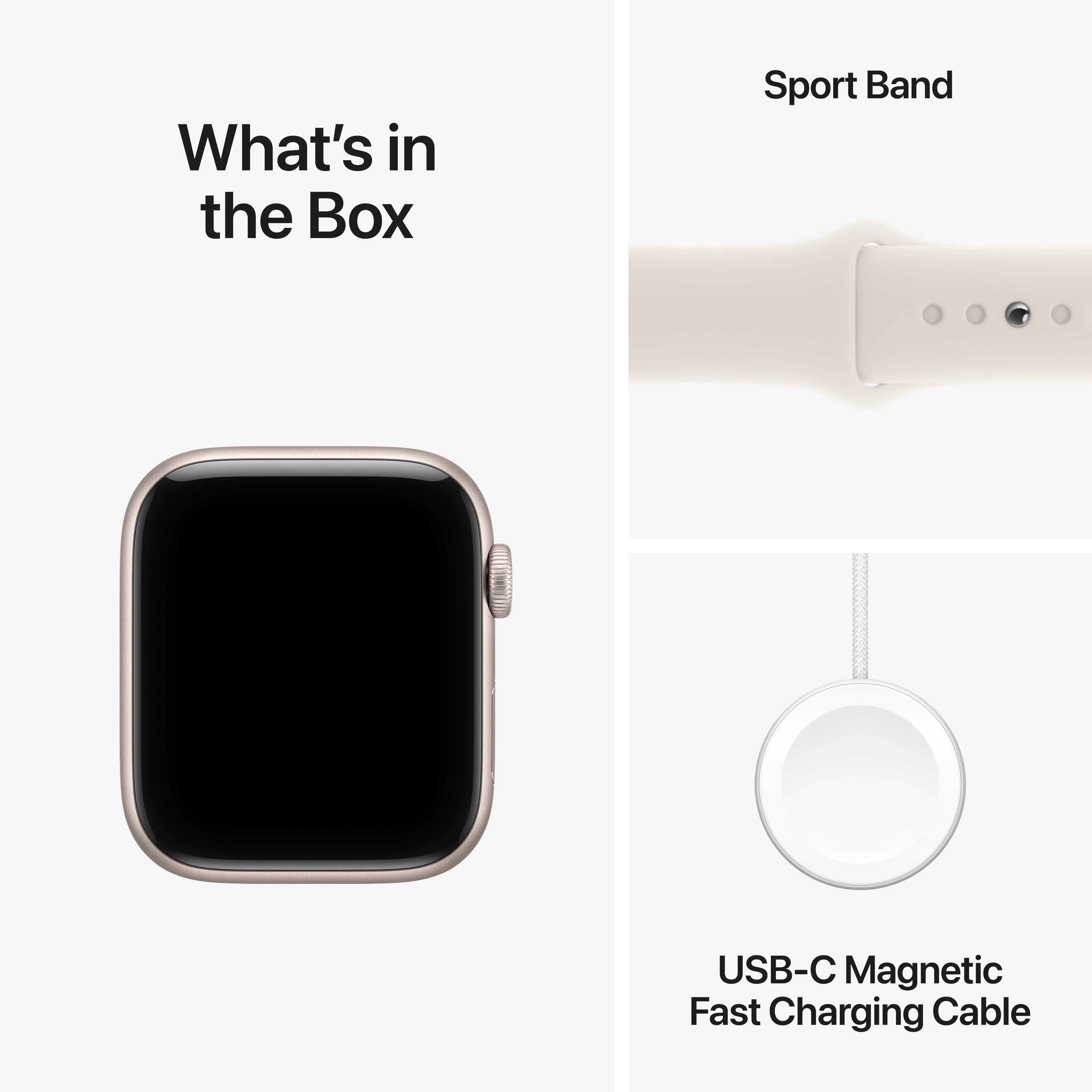 Apple Watch SE 3 GPS 44mm Starlight Aluminium Case with Starlight Sport Band - S/M - Image 9
