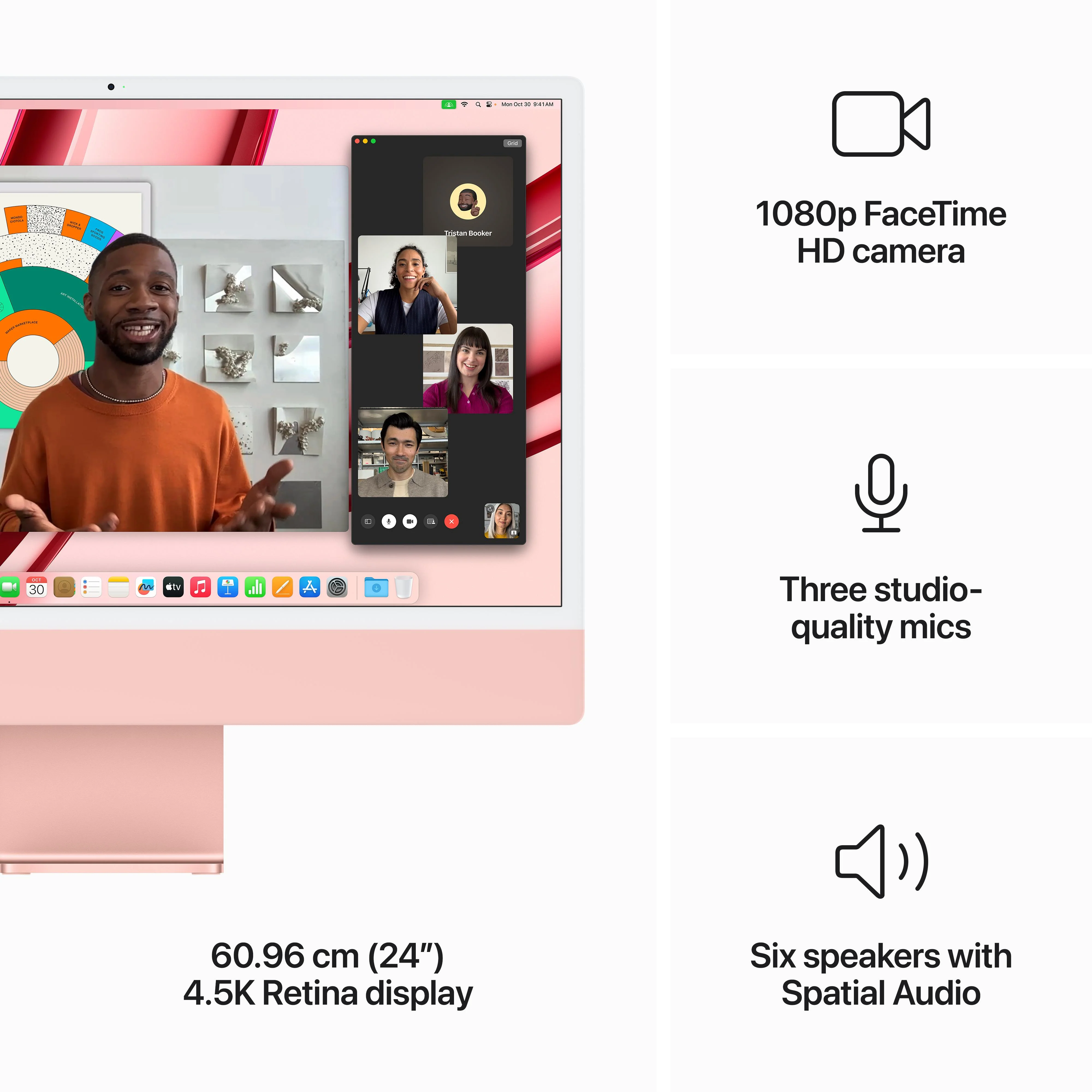 24-inch iMac with Retina 4.5K display: Apple M3 chip with 8‑core CPU and 10‑core GPU, 256GB SSD - Pink - Image 5