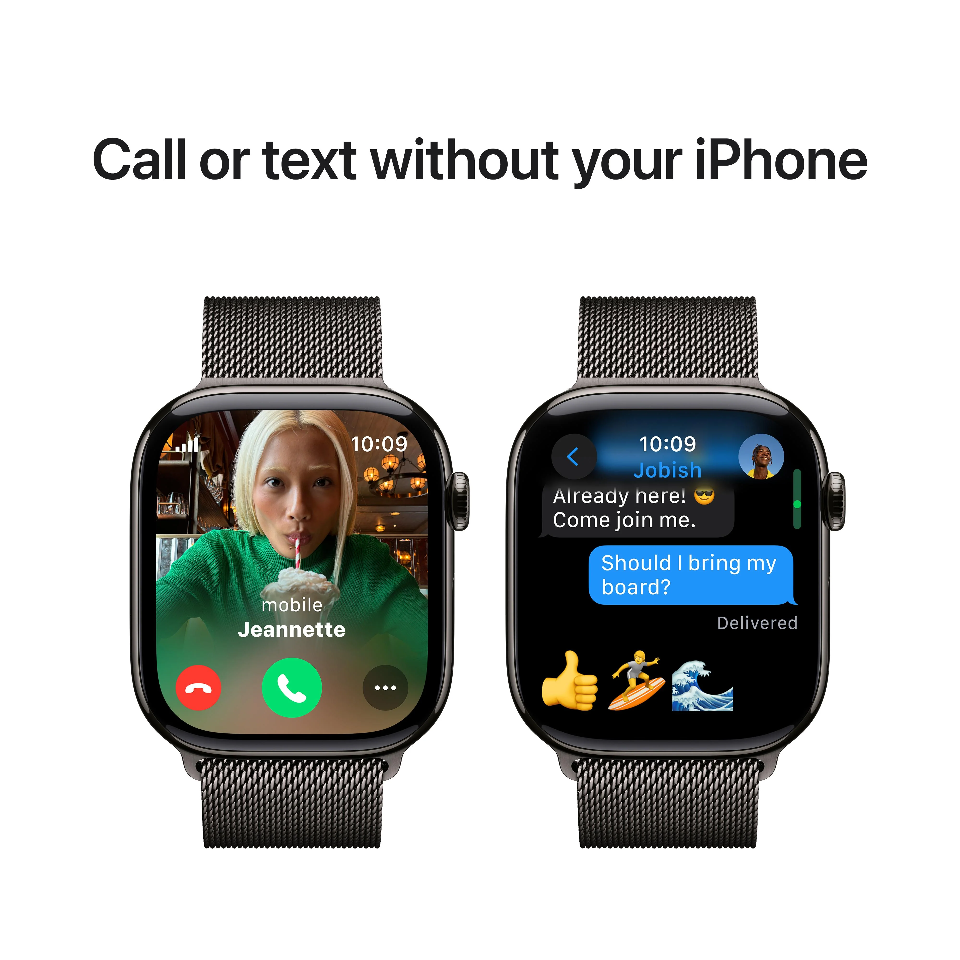 Apple Watch Series 10 GPS + Cellular 46mm Slate Titanium Case with Slate Milanese Loop - M/L - Image 7