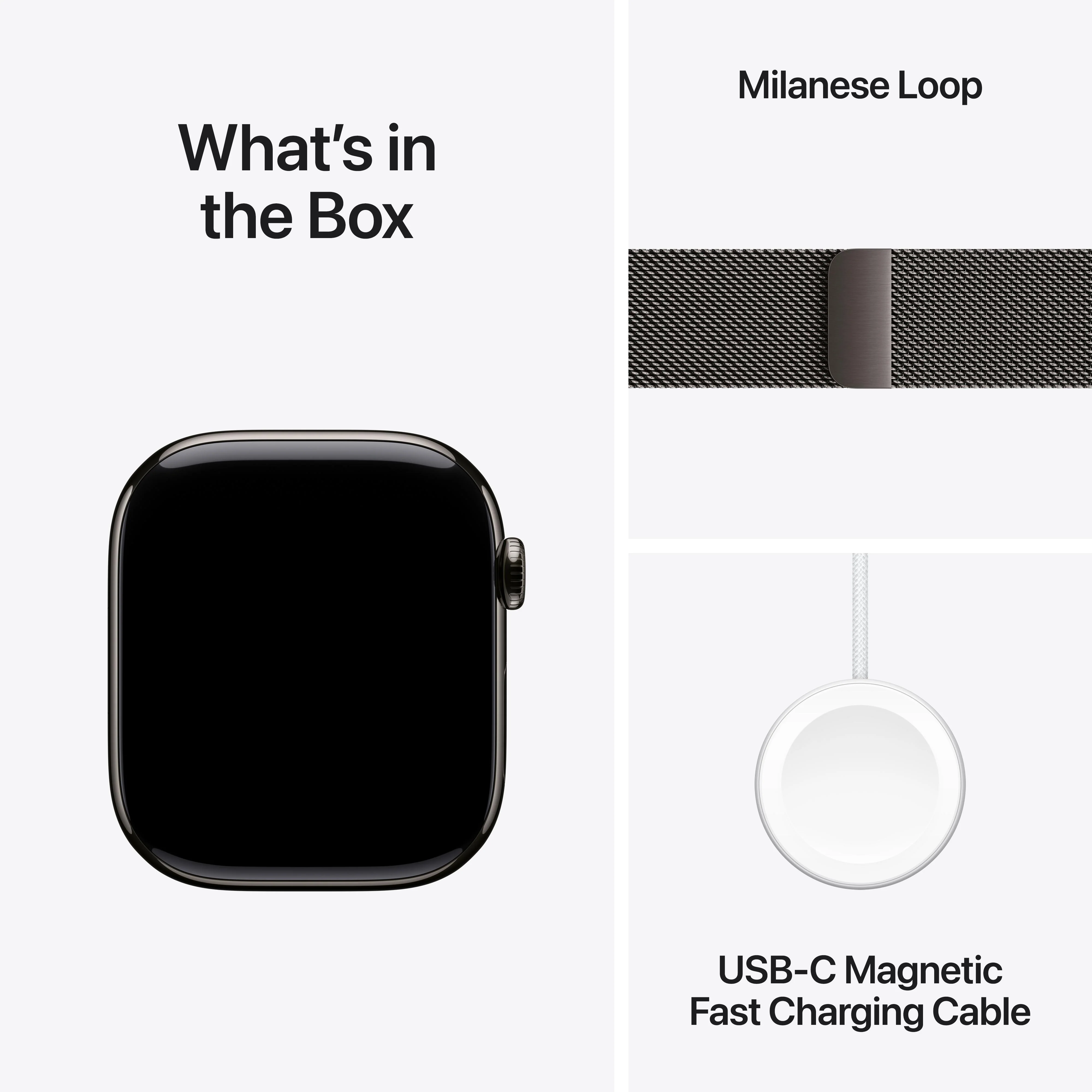 Apple Watch Series 10 GPS + Cellular 46mm Slate Titanium Case with Slate Milanese Loop - M/L - Image 9