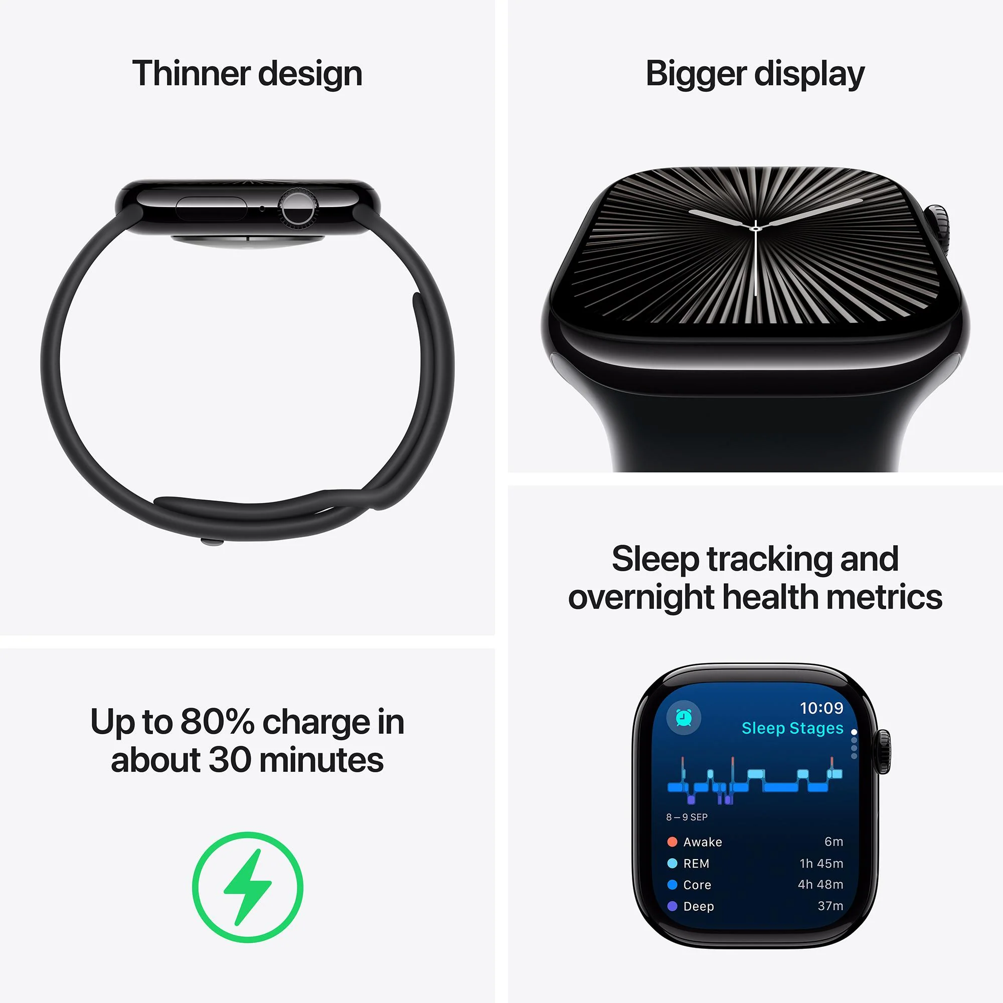 Apple Watch Series 10 GPS 46mm Rose Gold Aluminium Case with Light Blush Sport Band - M/L - Image 3