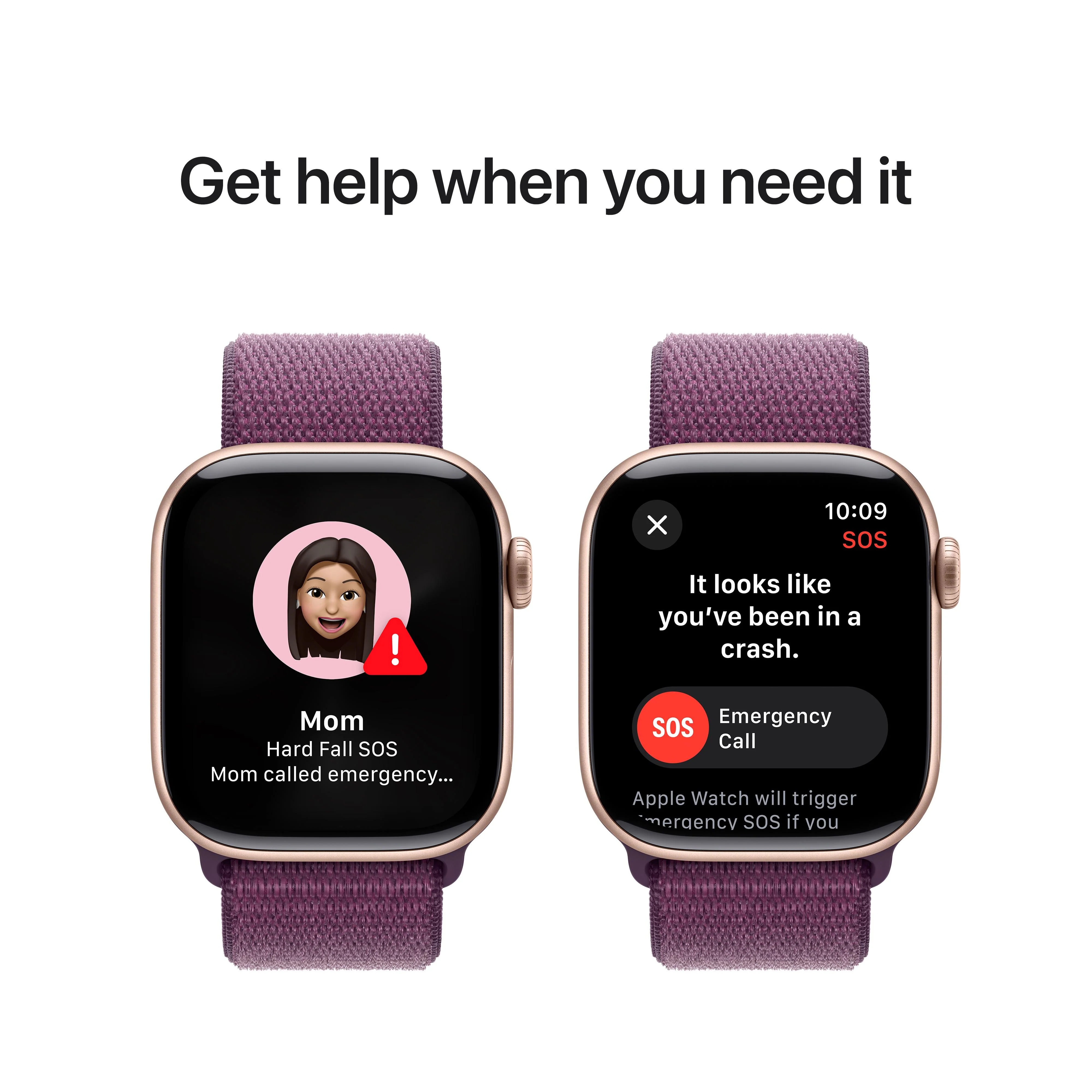 Apple Watch Series 10 GPS 42mm Rose Gold Aluminium Case with Plum Sport Loop - Image 7