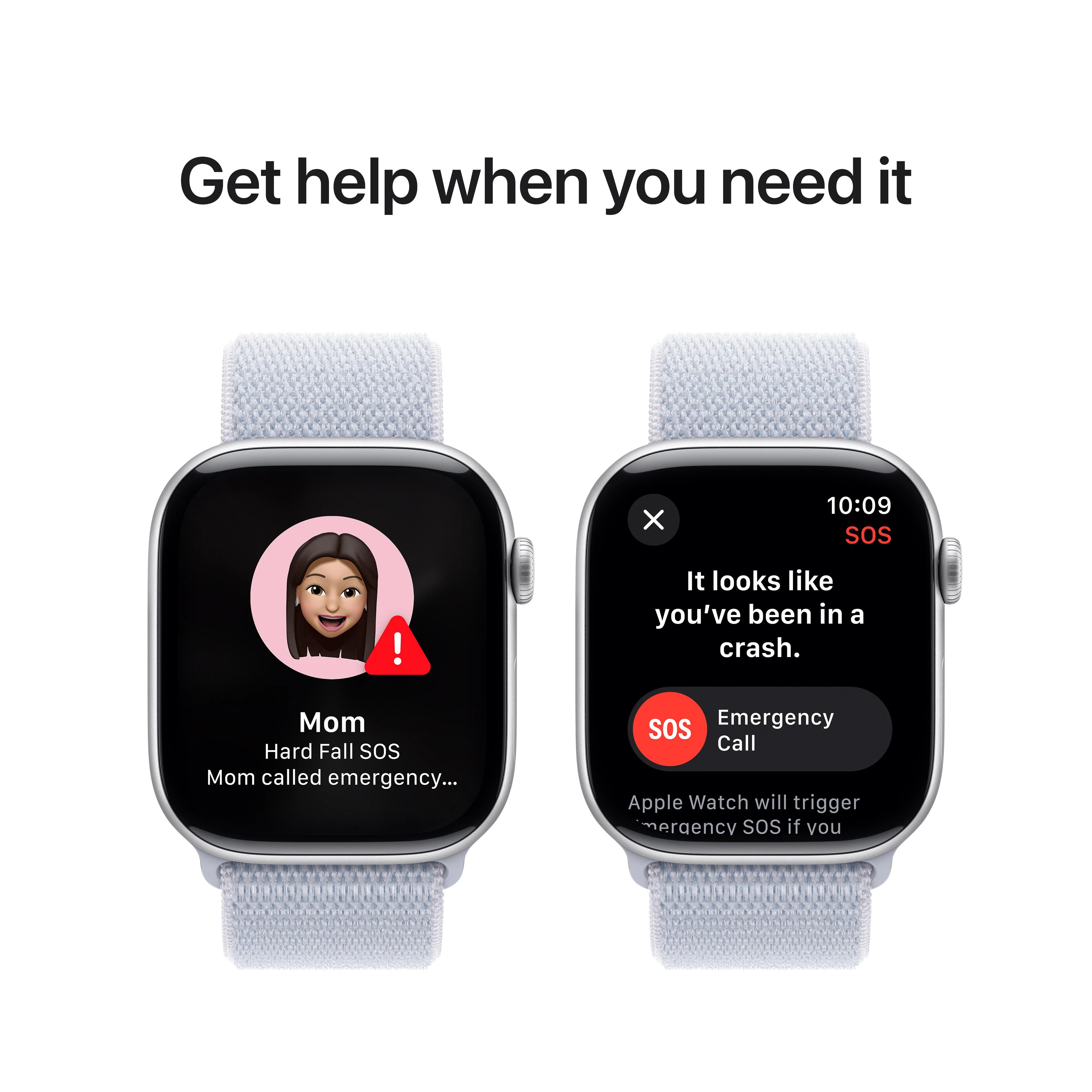 Apple Watch Series 10 GPS + Cellular 46mm Silver Aluminium Case with Blue Cloud Sport Loop - Image 6