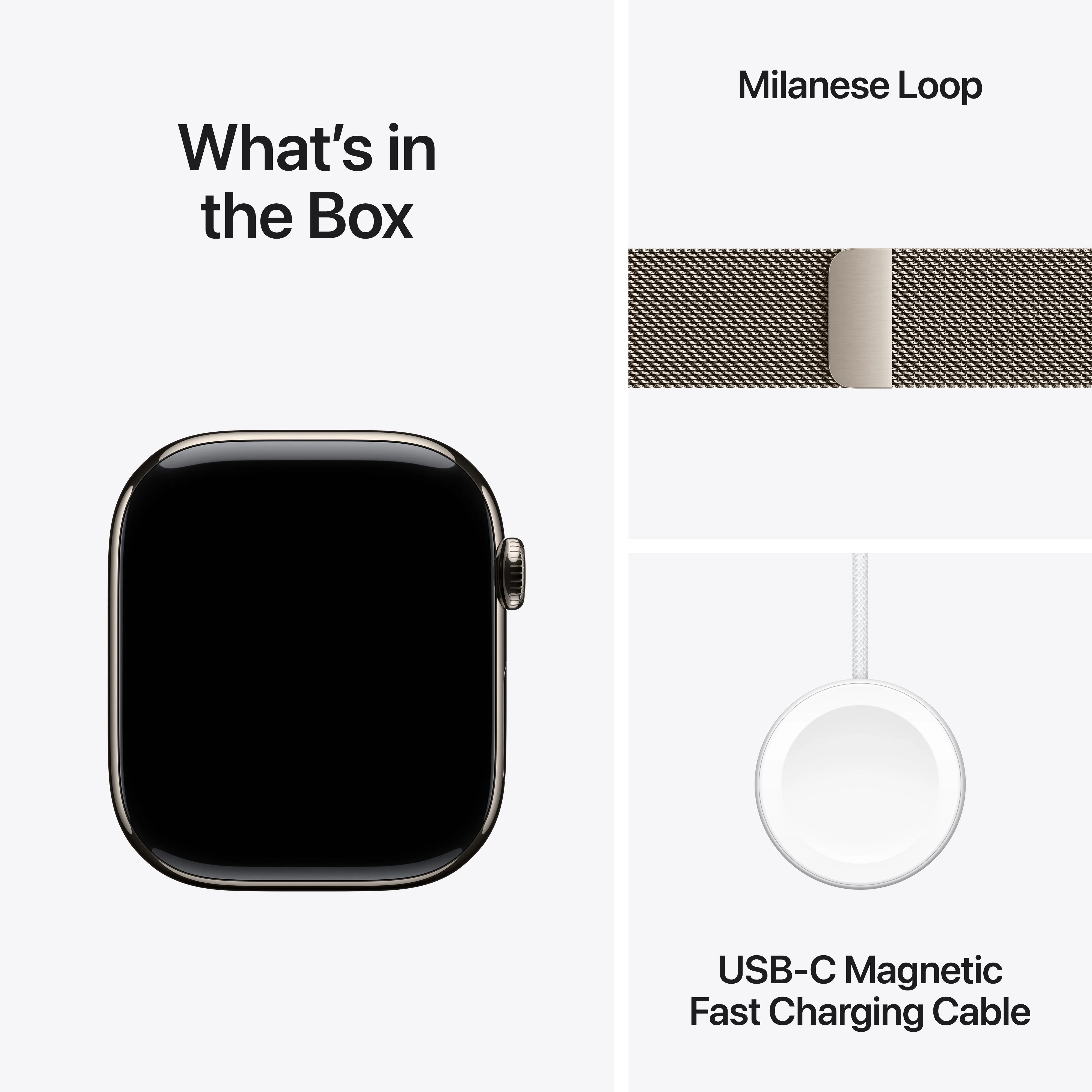 Apple Watch Series 11 GPS + Cellular 46mm Natural Titanium Case with Natural Milanese Loop - S/M - Image 9