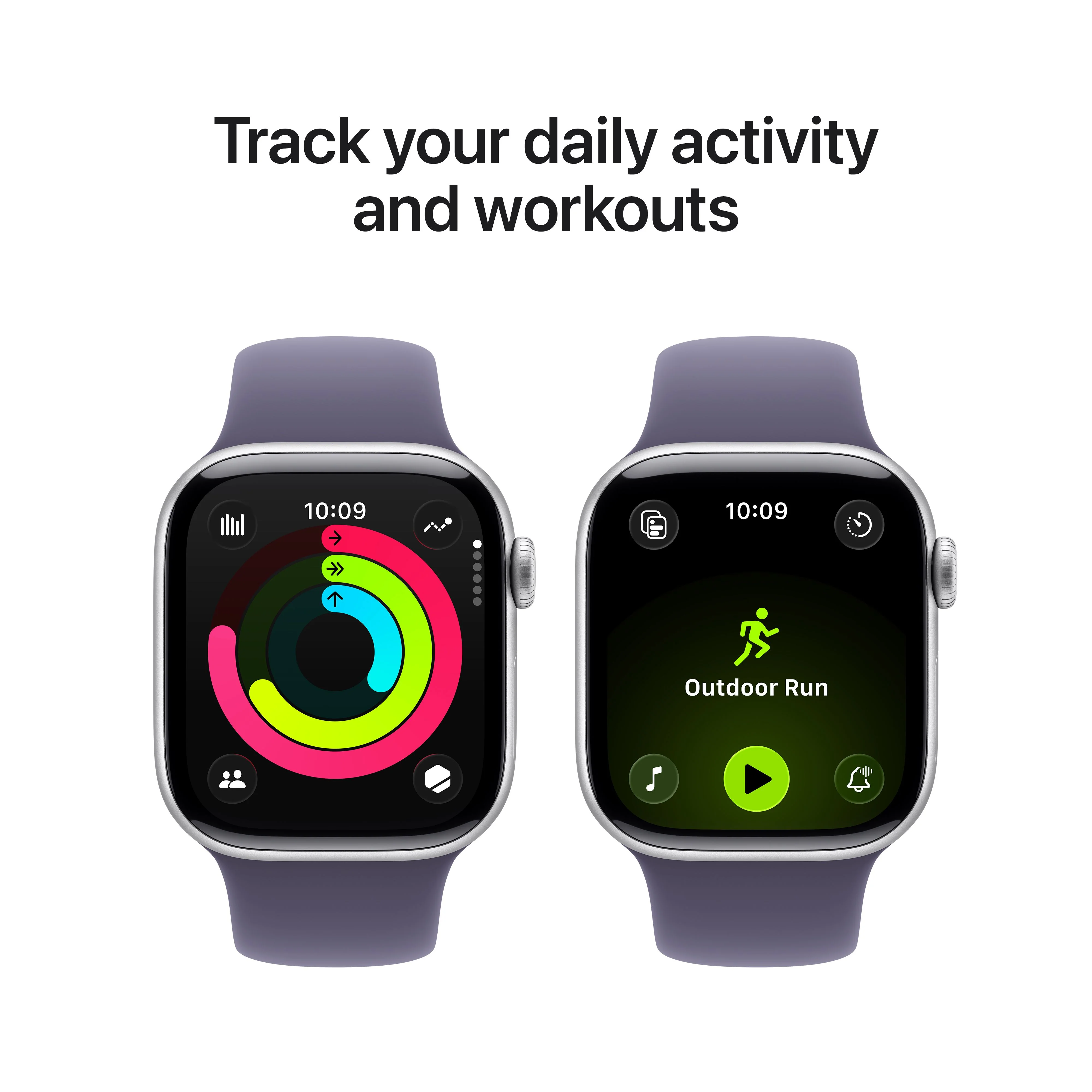 Apple Watch Series 11 GPS + Cellular 42mm Silver Aluminium Case with Purple Fog Sport Band - S/M - Image 4