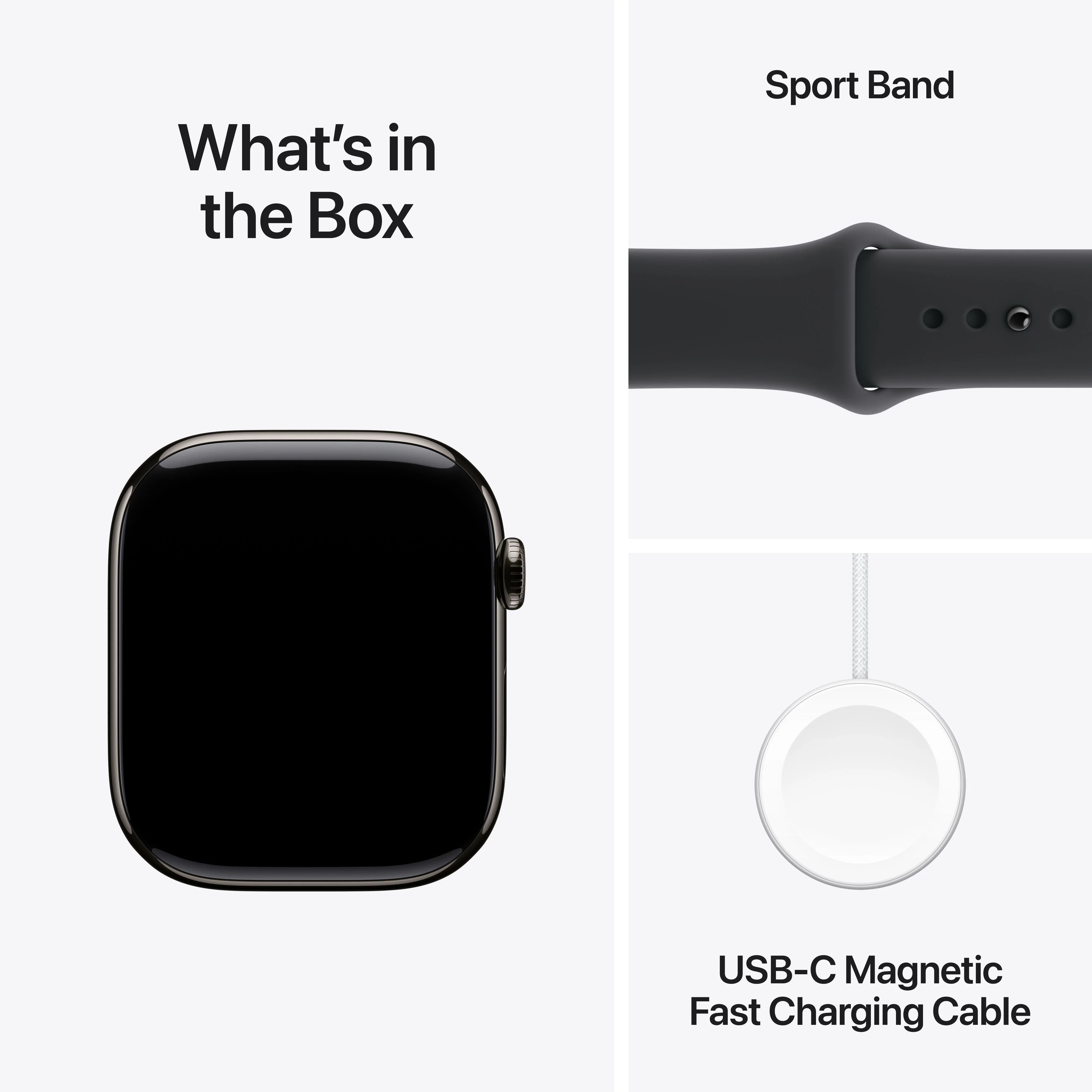 Apple Watch Series 11 GPS + Cellular 46mm Slate Titanium Case with Black Sport Band - S/M - Image 9
