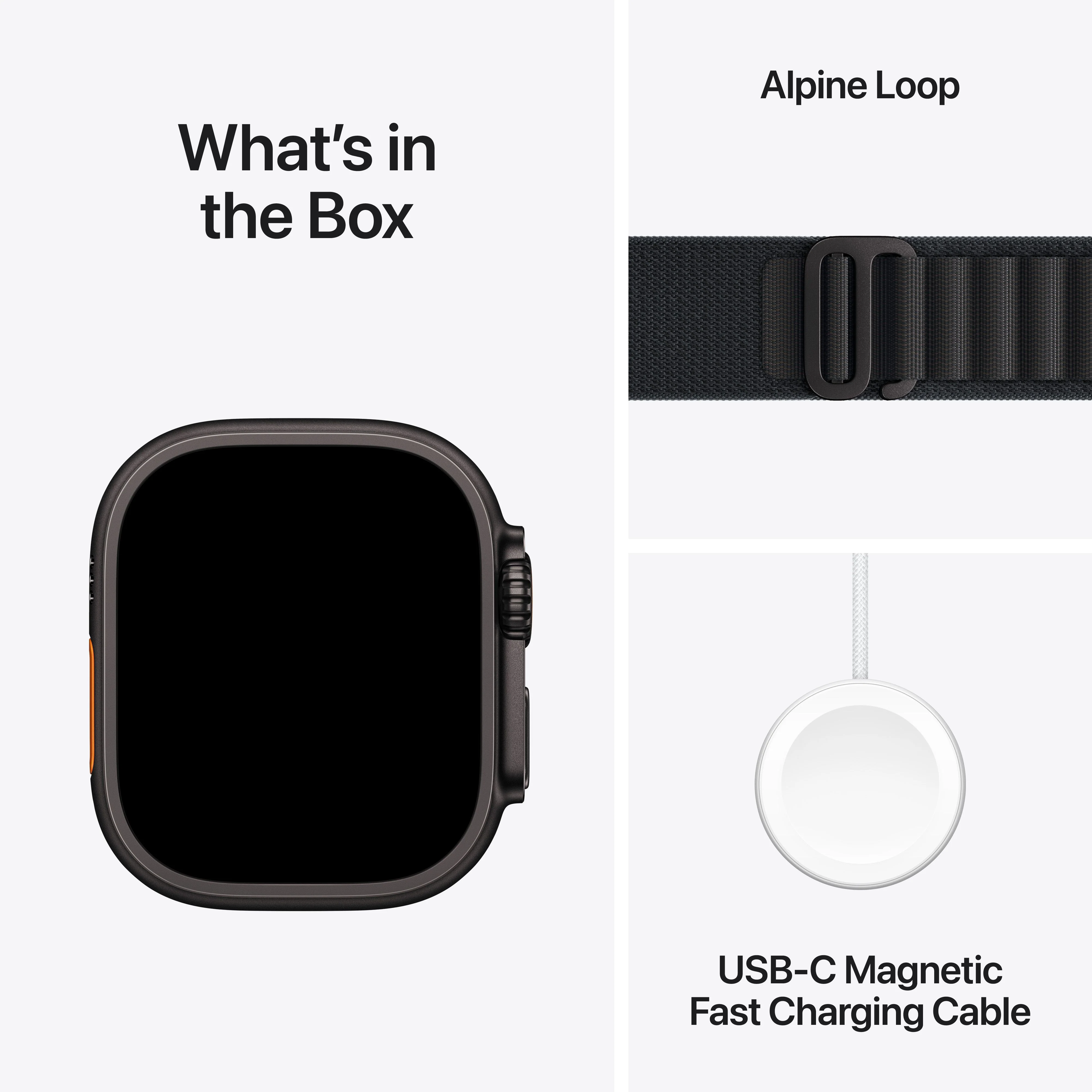 Apple Watch Ultra 3 GPS + Cellular 49mm Black Titanium Case with Black Alpine Loop - Small - Image 8
