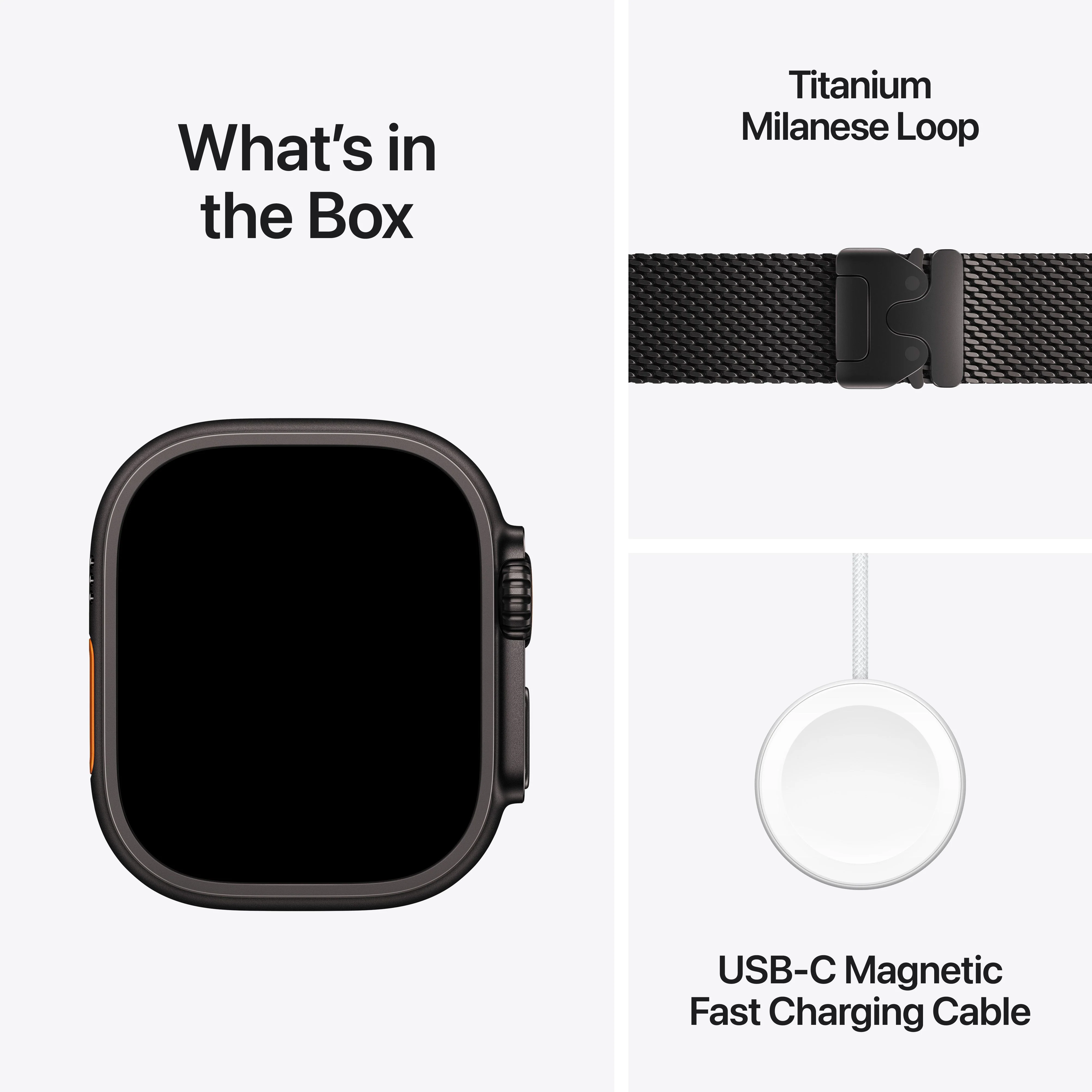 Apple Watch Ultra 3 GPS + Cellular 49mm Black Titanium Case with Black Titanium Milanese Loop - Small - Image 9