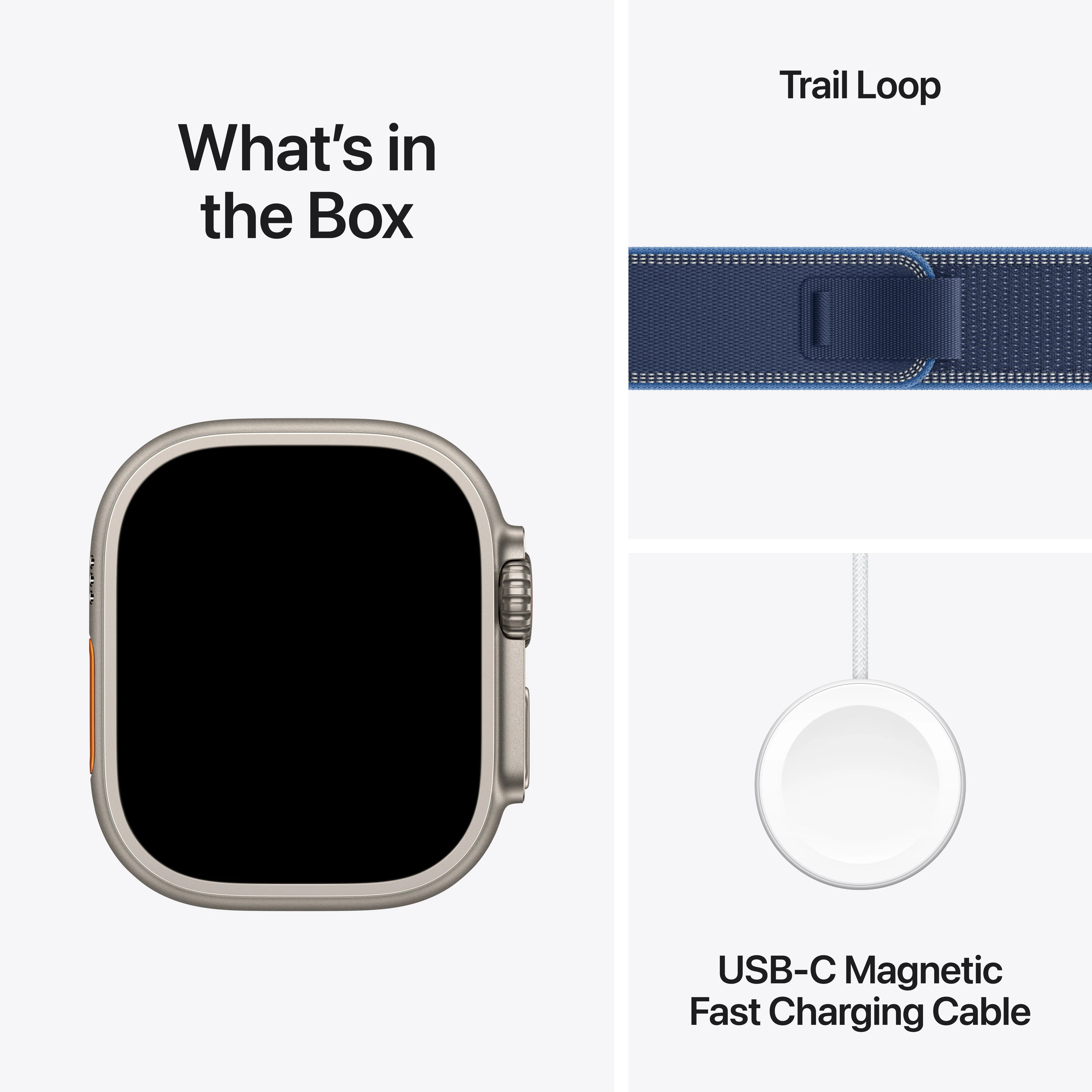 Apple Watch Ultra 3 GPS + Cellular 49mm Natural Titanium Case with Blue/Bright Blue Trail Loop - S/M - Image 8