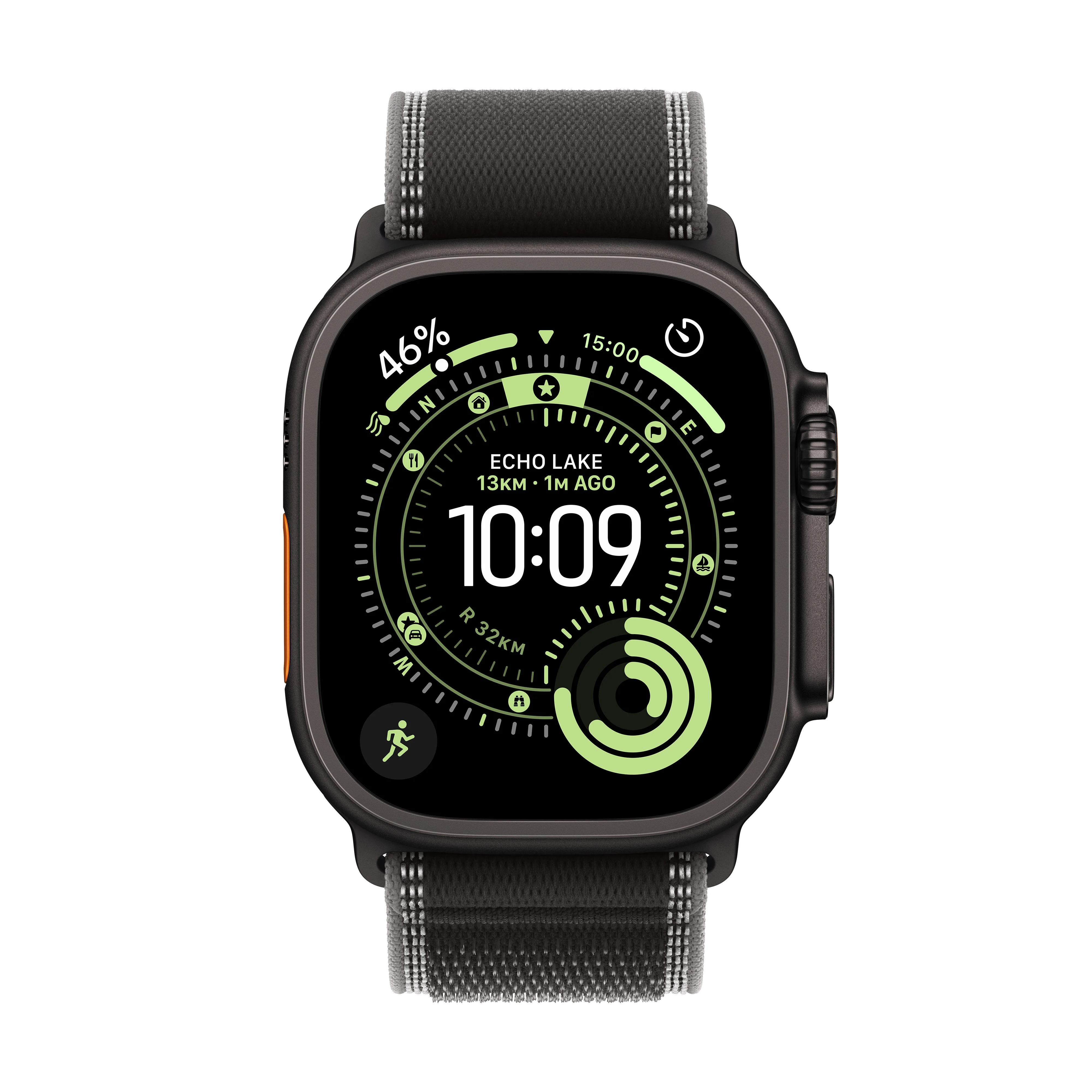 Apple Watch Ultra 3 GPS + Cellular 49mm Black Titanium Case with Black/Charcoal Trail Loop - S/M - Image 2