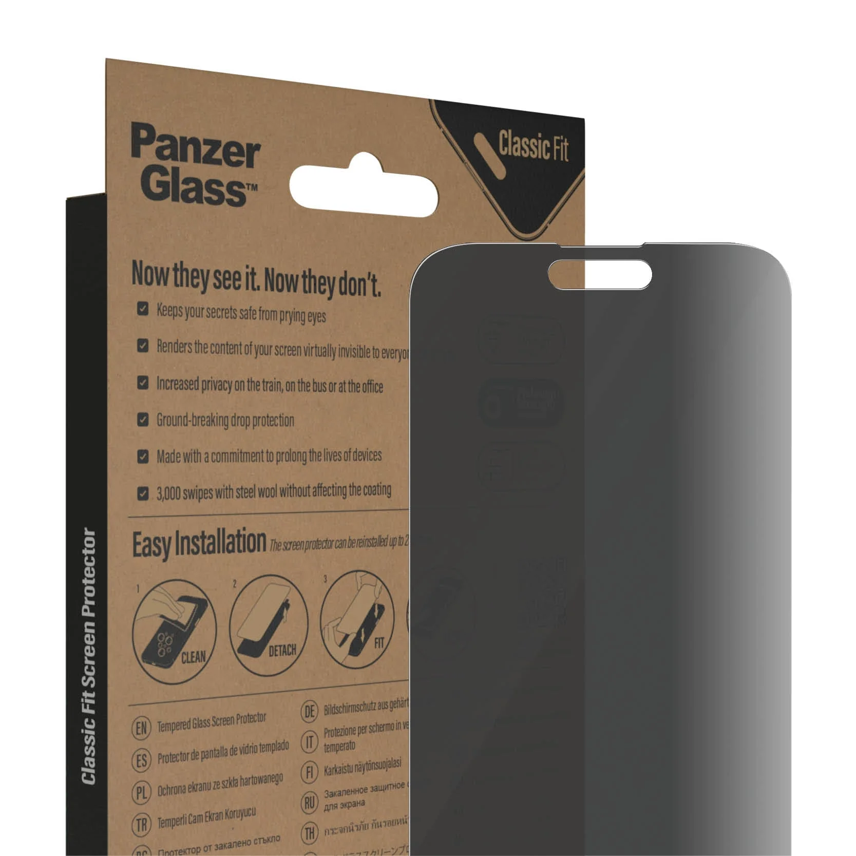 PanzerGlass‚Ѣ Classic Fit Privacy Screen Protector for iPhone 14 Pro Max - Image 6