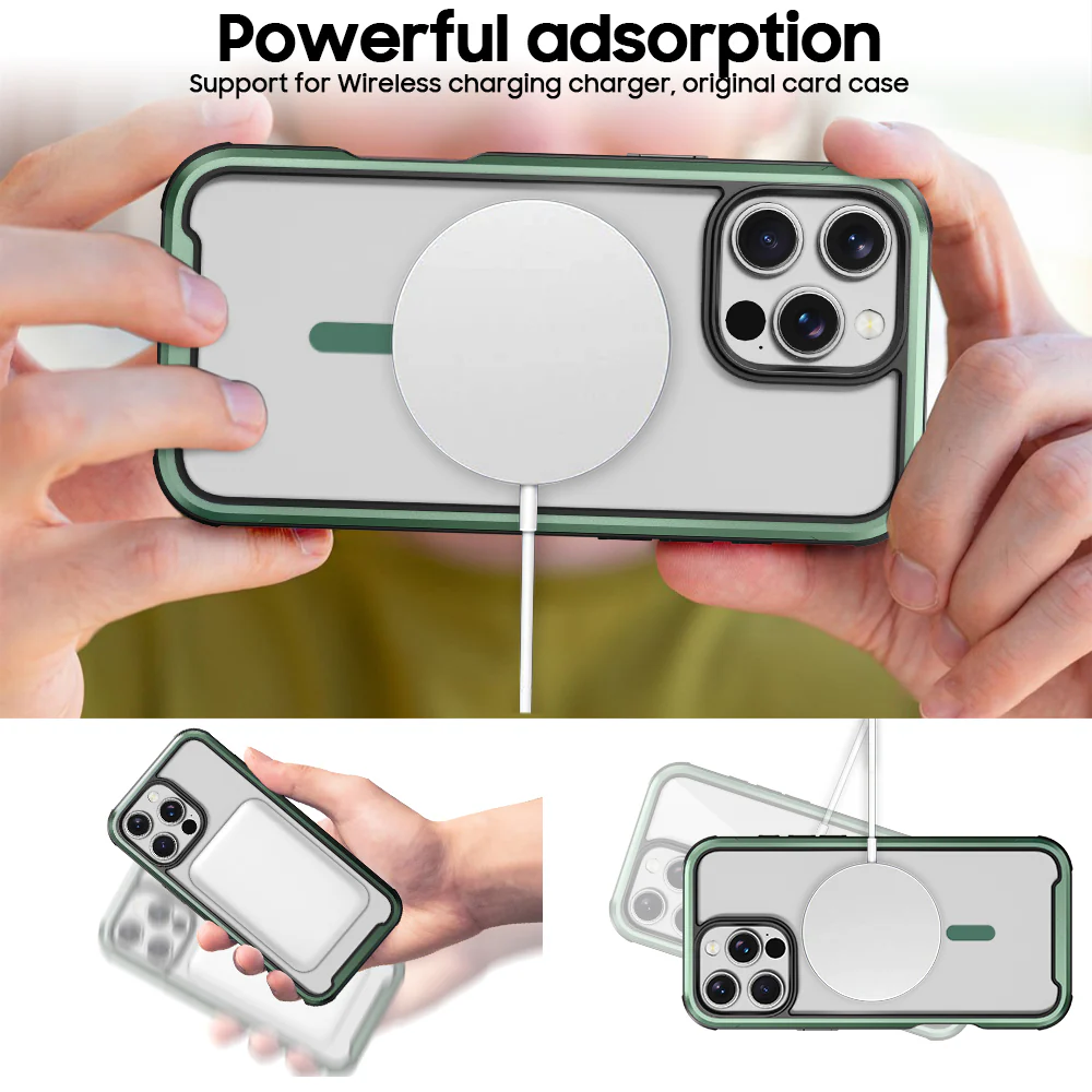 PULSE Aluminium Rugged Magsafe Case for iPhone 16 Pro Max-Matt Green - Image 4
