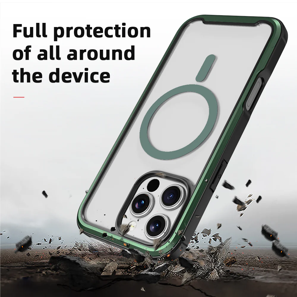 PULSE Aluminium Rugged Magsafe Case for iPhone 16 Pro Max-Matt Green - Image 6