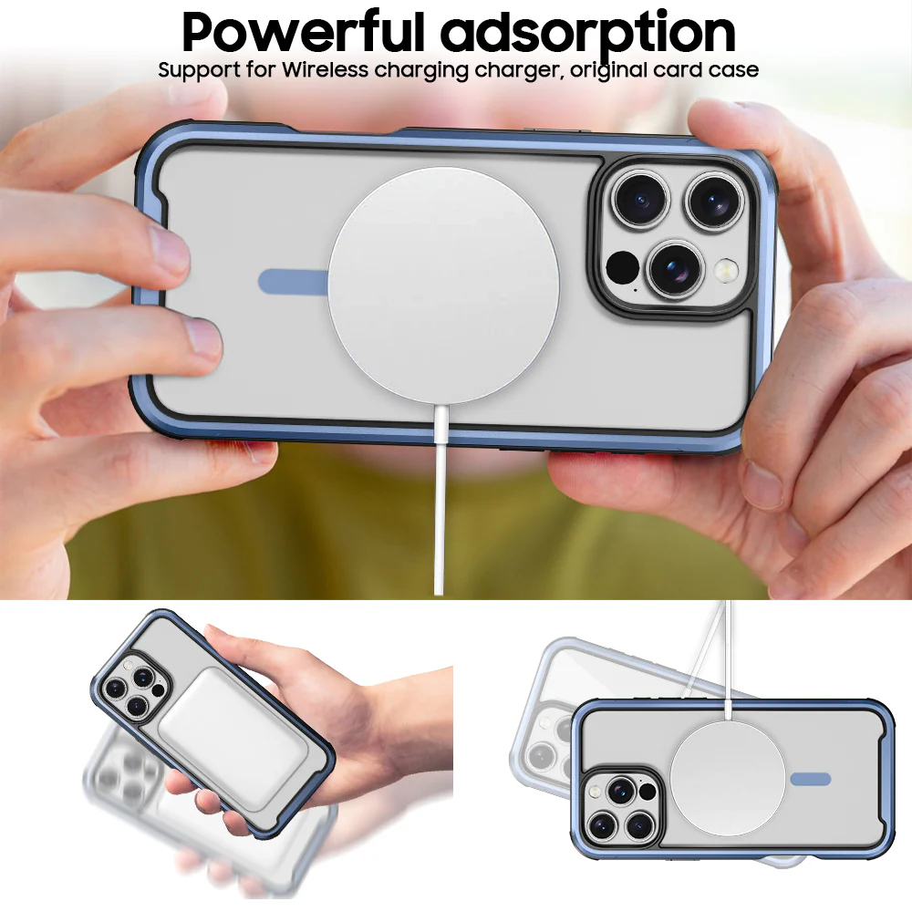 PULSE Aluminium Rugged Magsafe Case for iPhone 16 Pro Max -Matt Grey Blue - Image 5