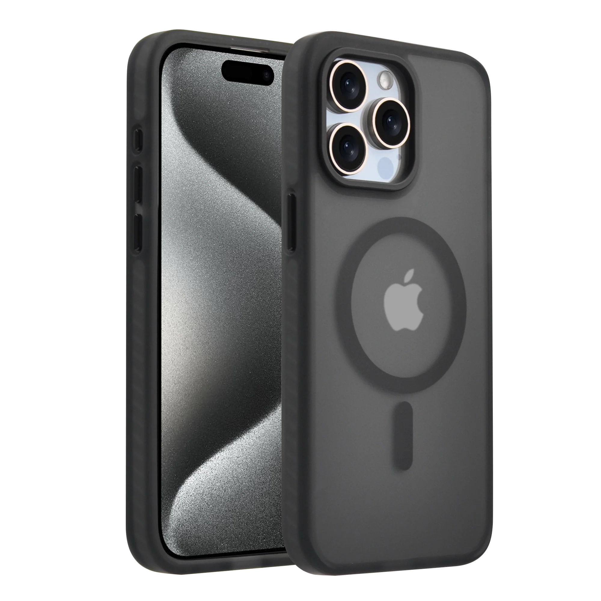 Pulse TPU TPE PC shockproof case for iPhone 15 Pro Max-Black