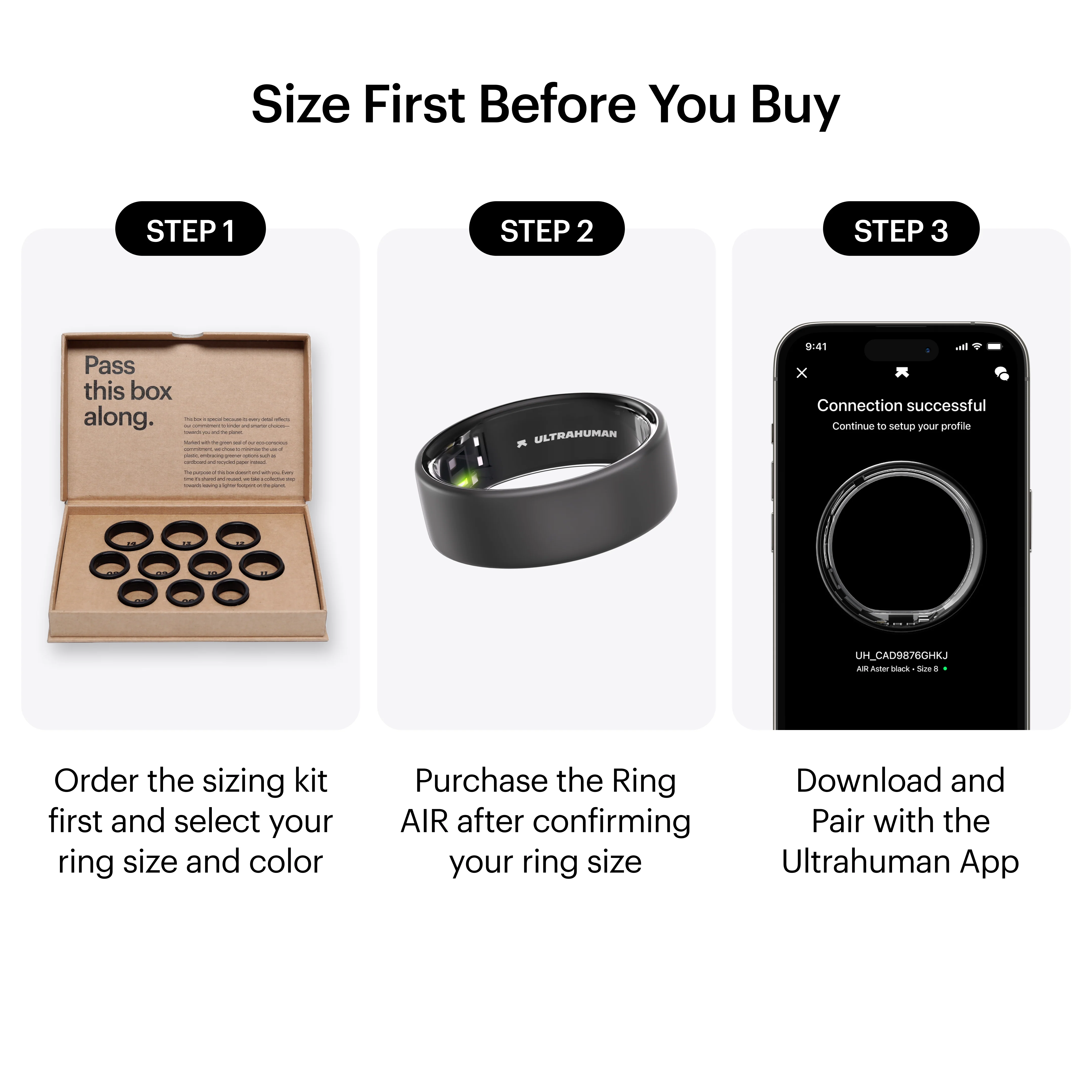 ULTRAHUMAN Ring AIR – Smart Fitness, Sleep & Activity Tracker for Men/Women (Matte Grey) 10 - Image 2
