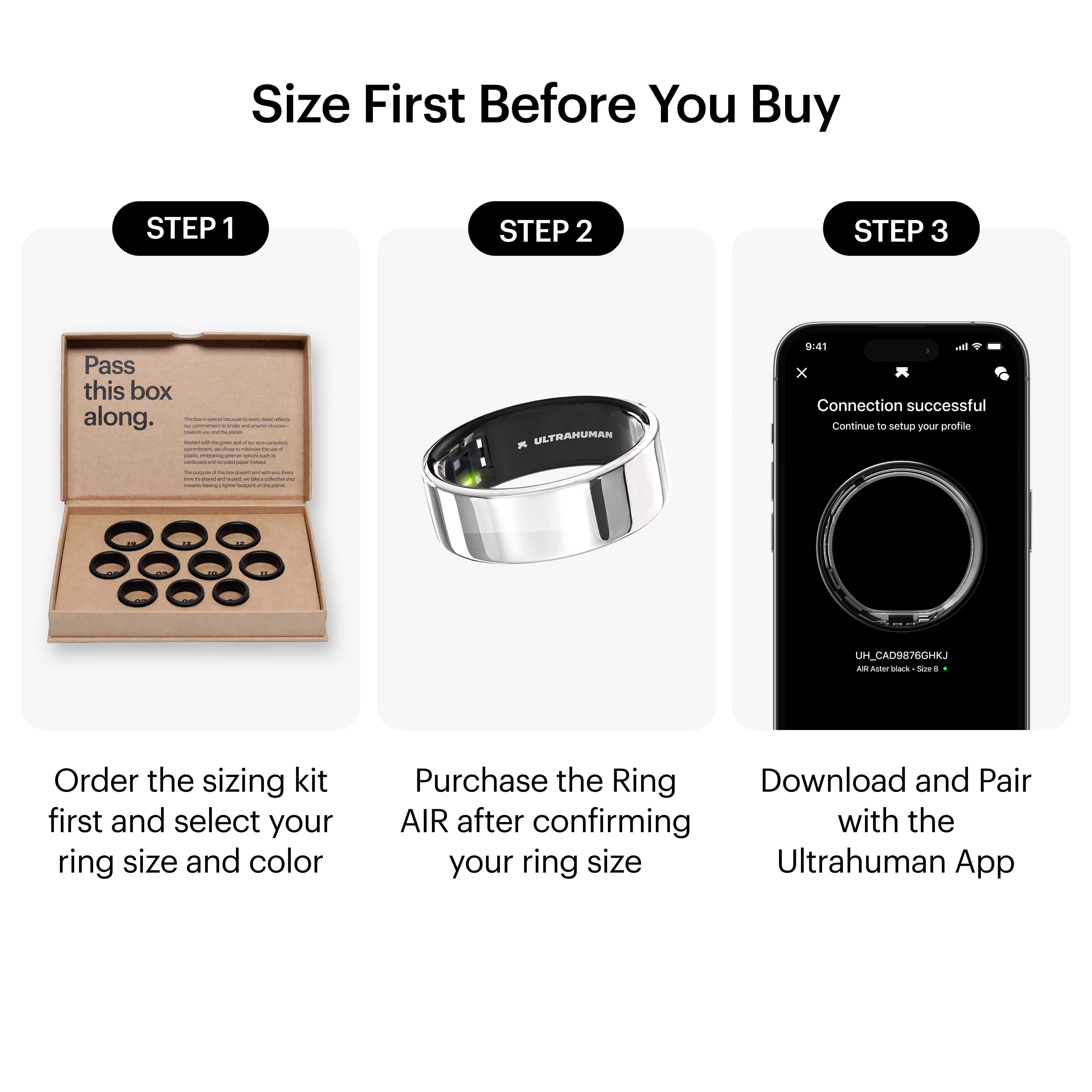 ULTRAHUMAN Ring AIR – Smart Fitness, Sleep & Activity Tracker for Men/Women (Space Silver) 10 - Image 2